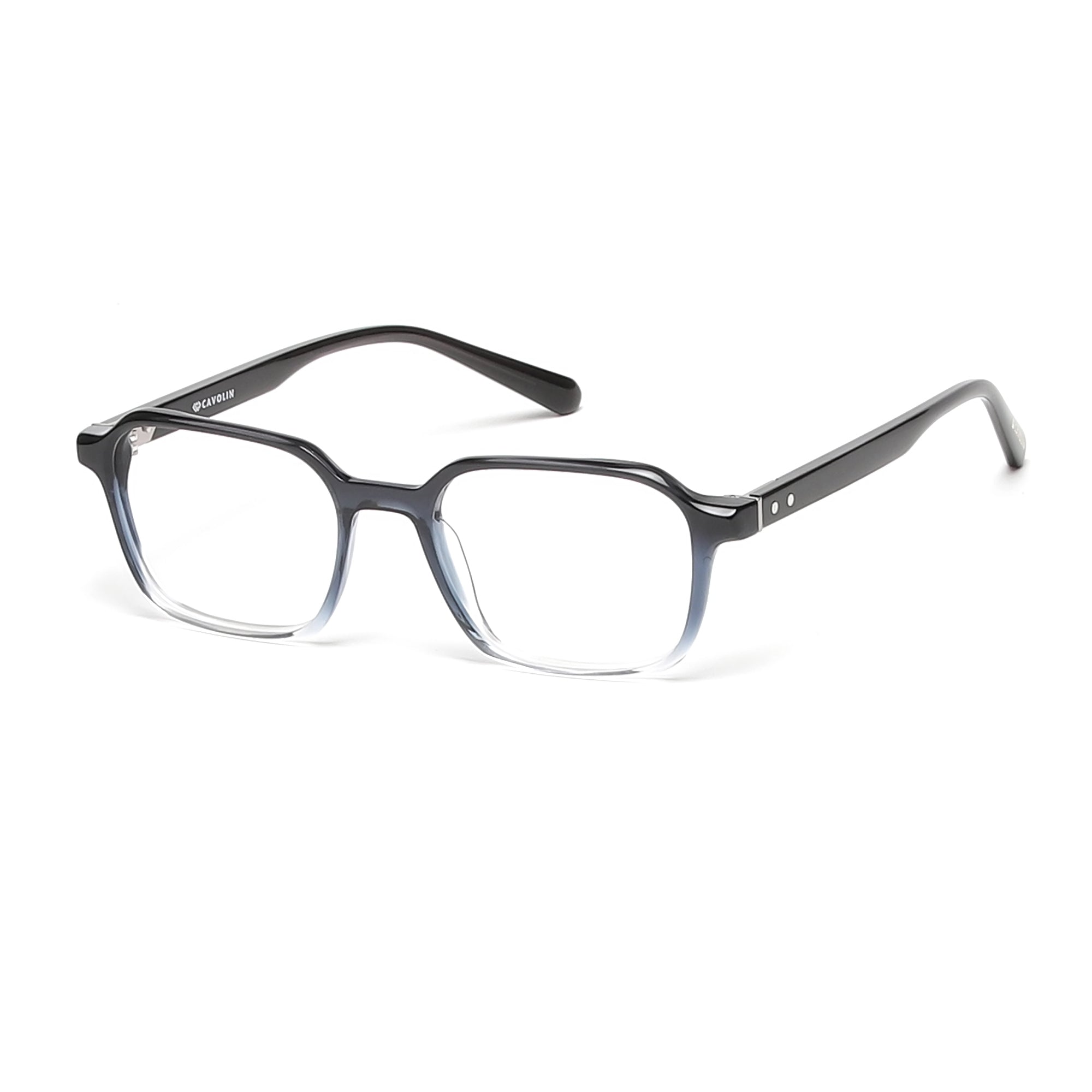 Cavolin Black Transparent Square Eyeglasses