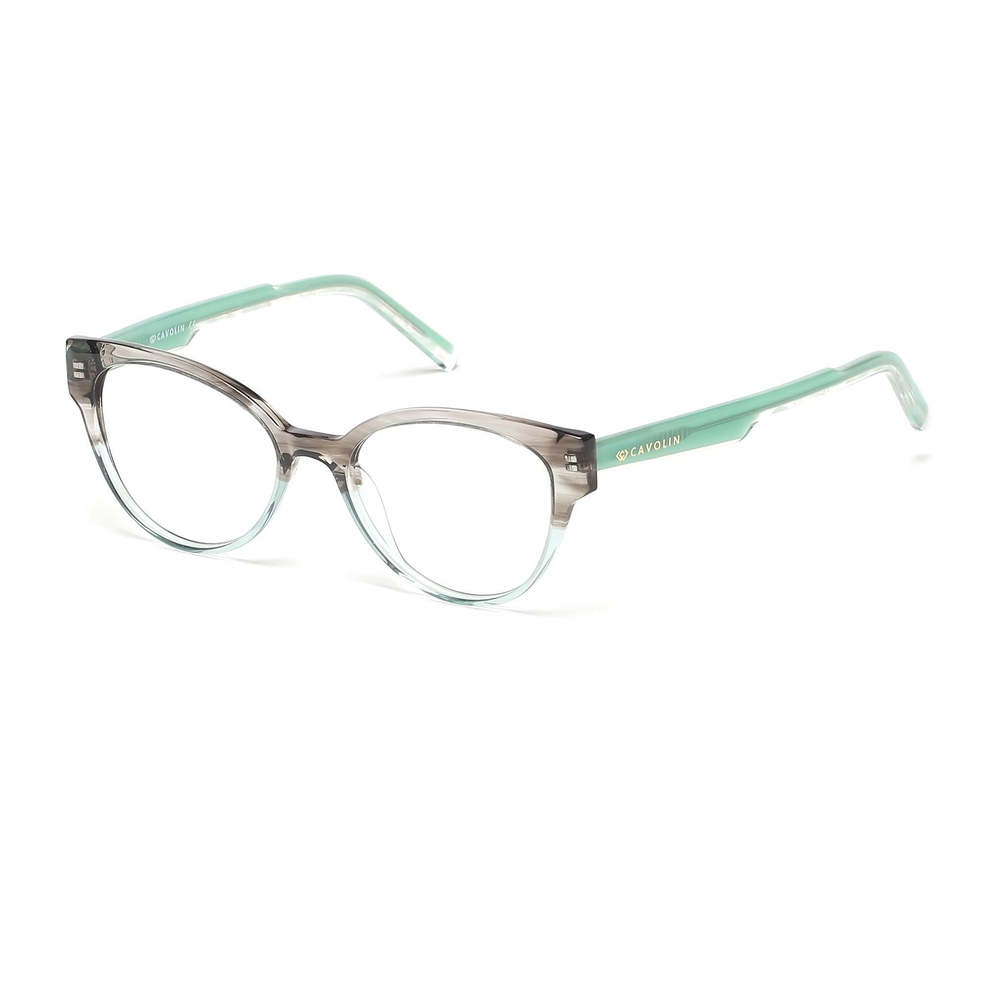 Cavolin Grey Green Cat Eye Eyeglasses