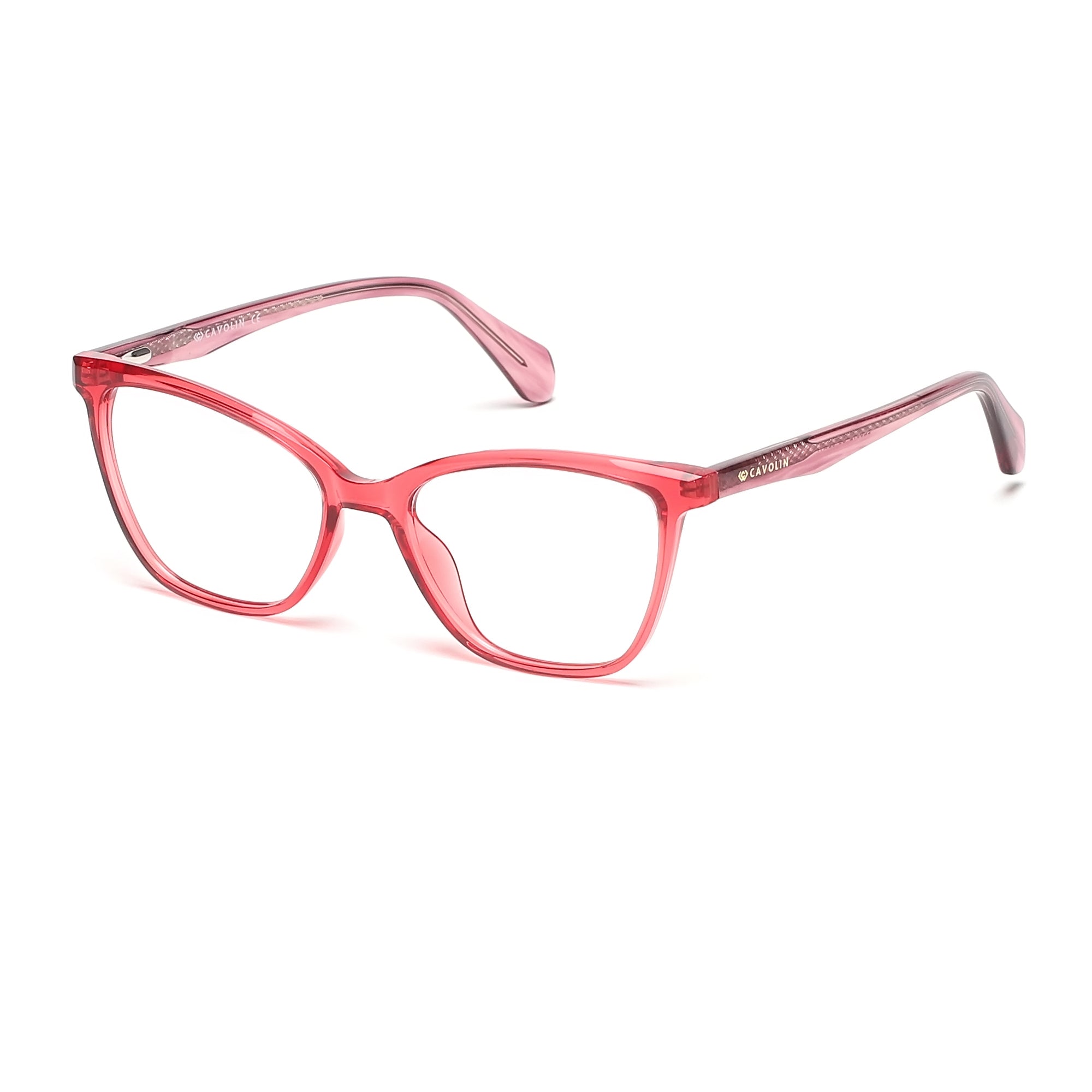 Cavolin Red Transparent Cat Eye Eyeglasses