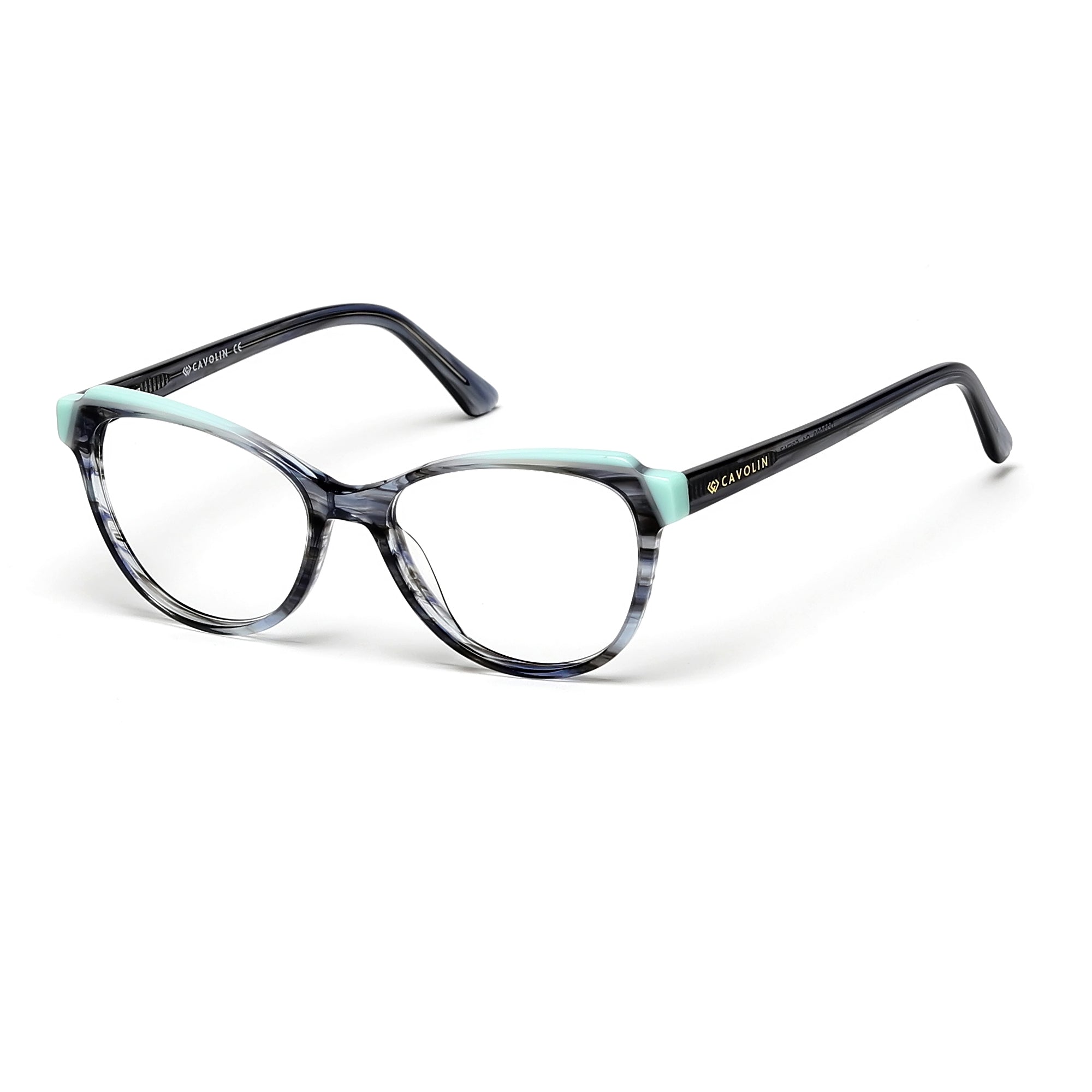 Cavolin Grey Green Cat Eye Eyeglasses