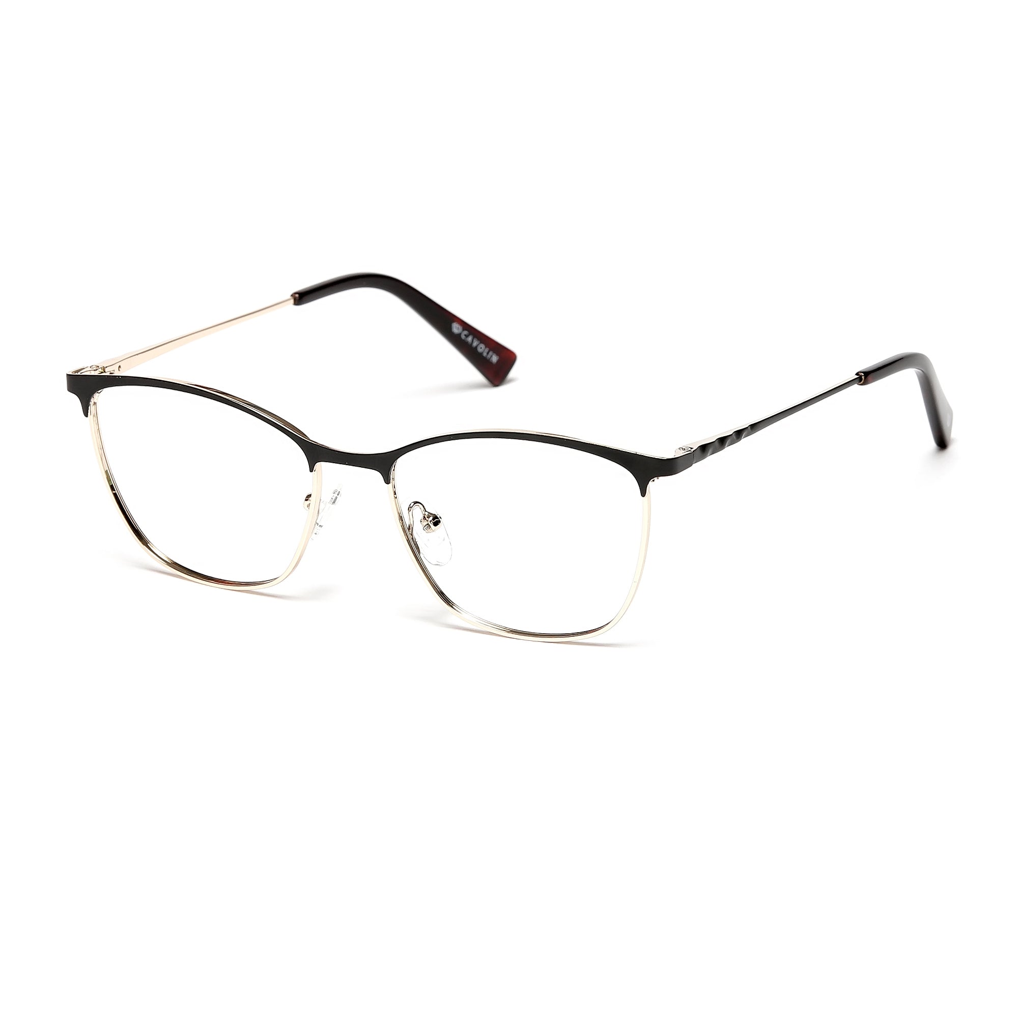 Cavolin Black Gold Cat Eye Eyeglasses