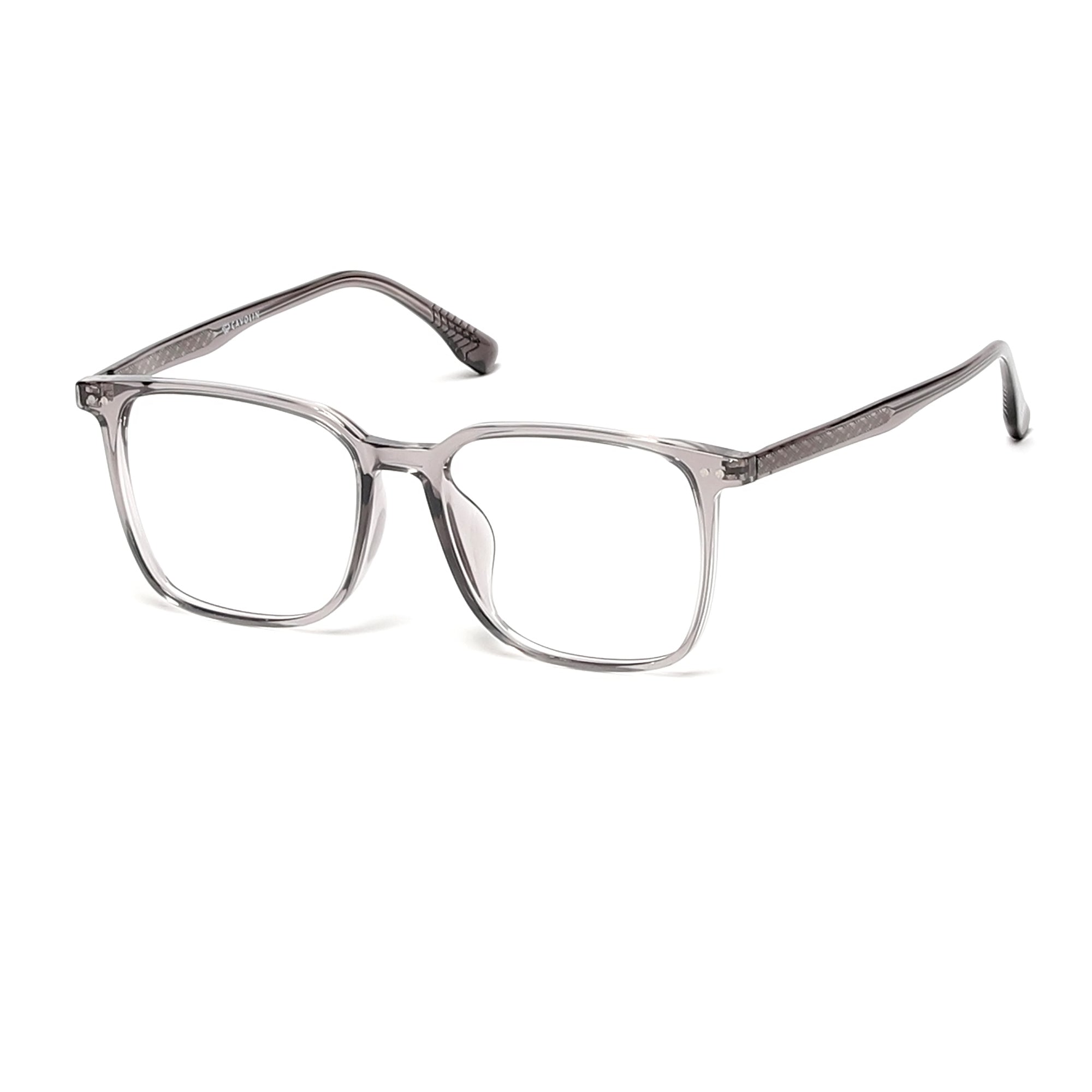 Cavolin Grey Transparent Rectangle Eyeglasses