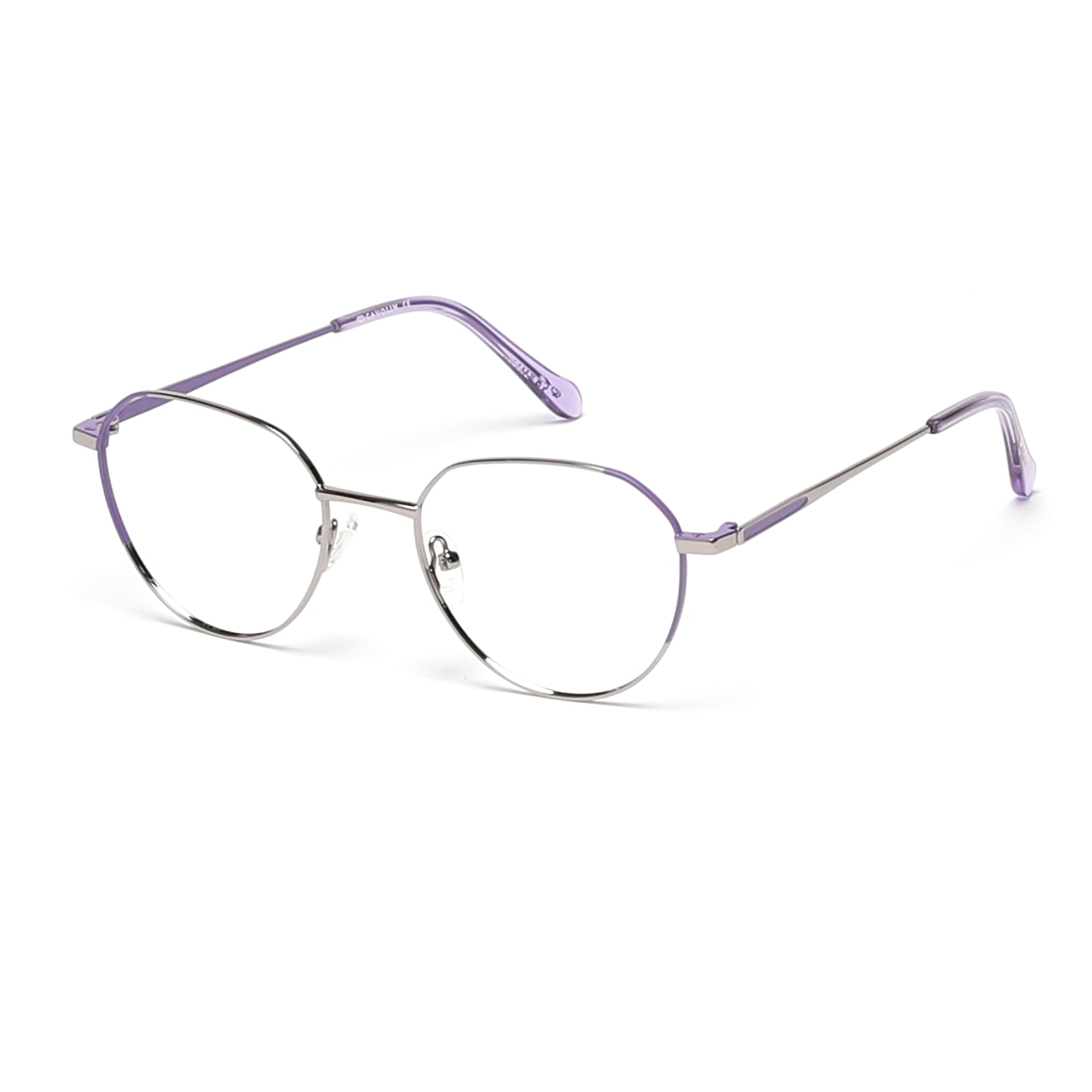 Cavolin Purple Gun Metal Geometric Eyeglasses