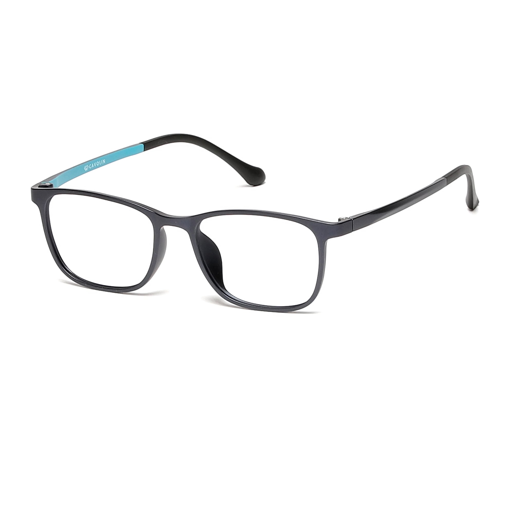 Cavolin Matt Blue Rectangle Eyeglasses