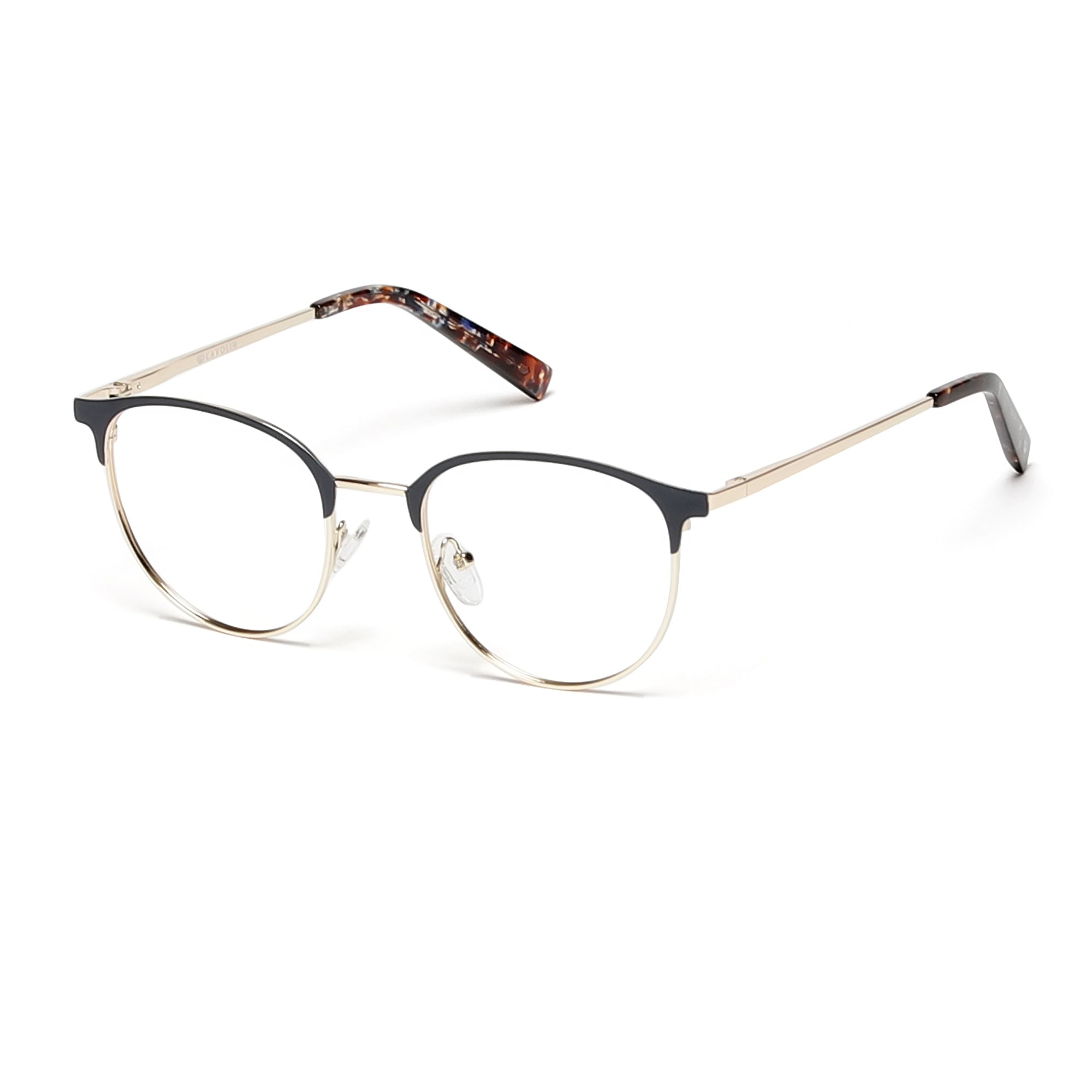 Cavolin Blue Gold Round Eyeglasses