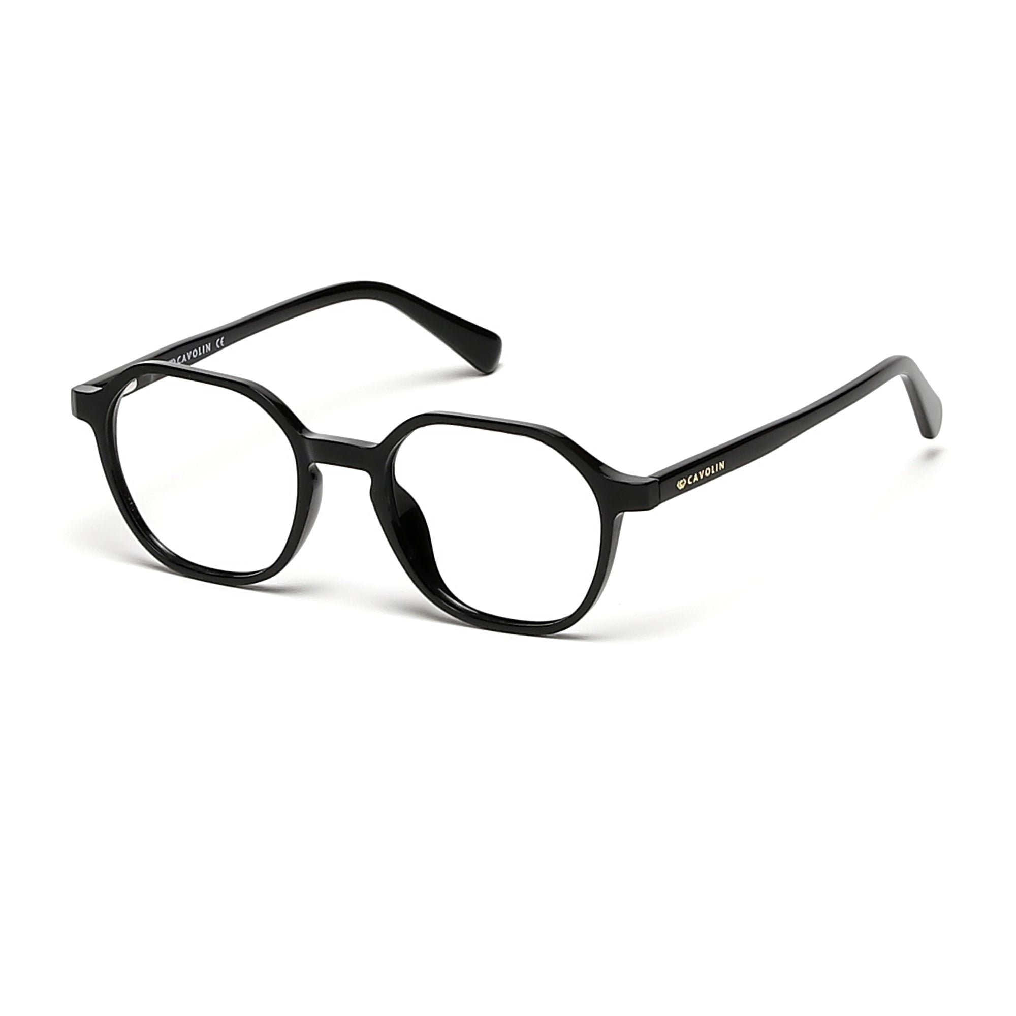 Cavolin Black Hexagonal Eyeglasses