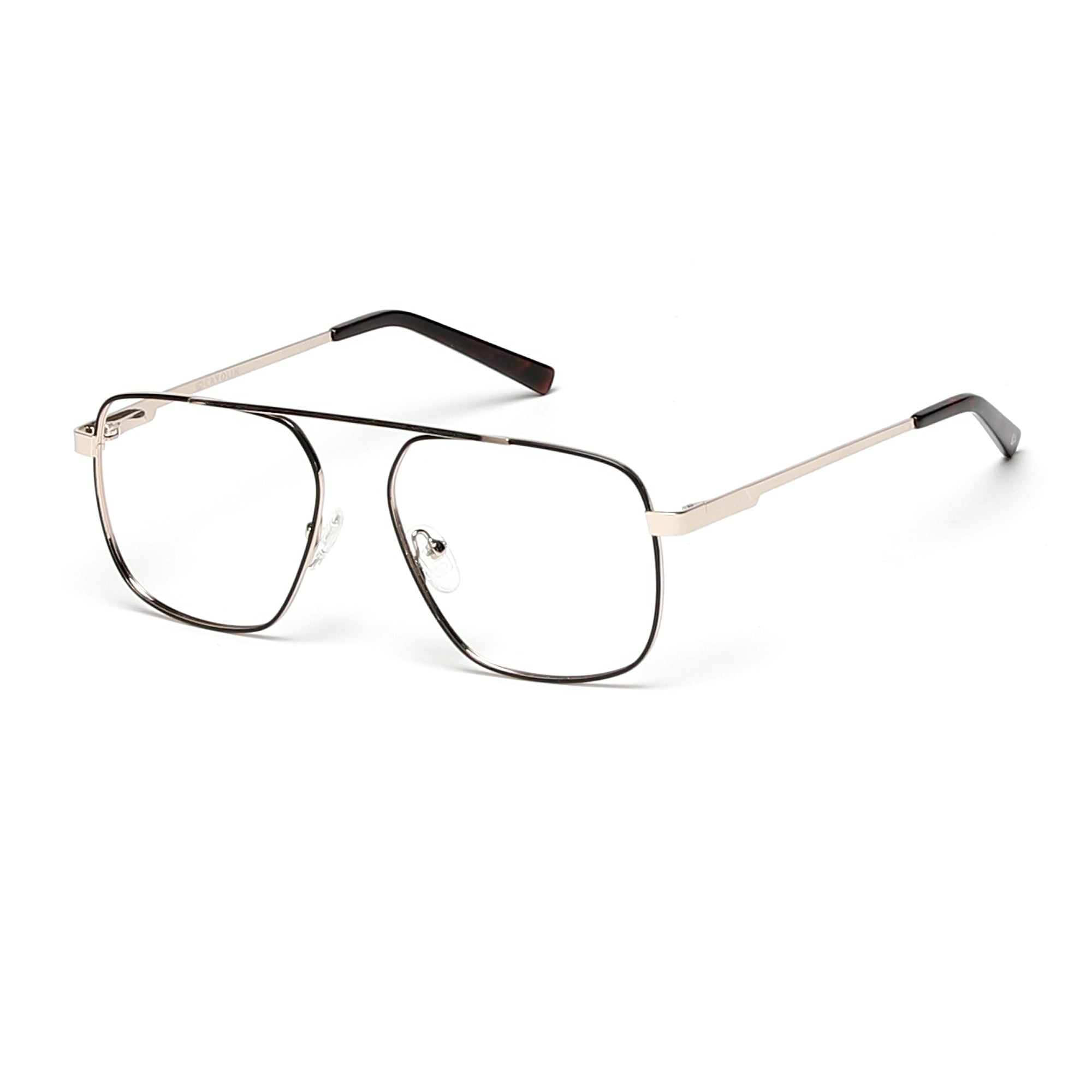 Cavolin Gold Black Square Eyeglasses