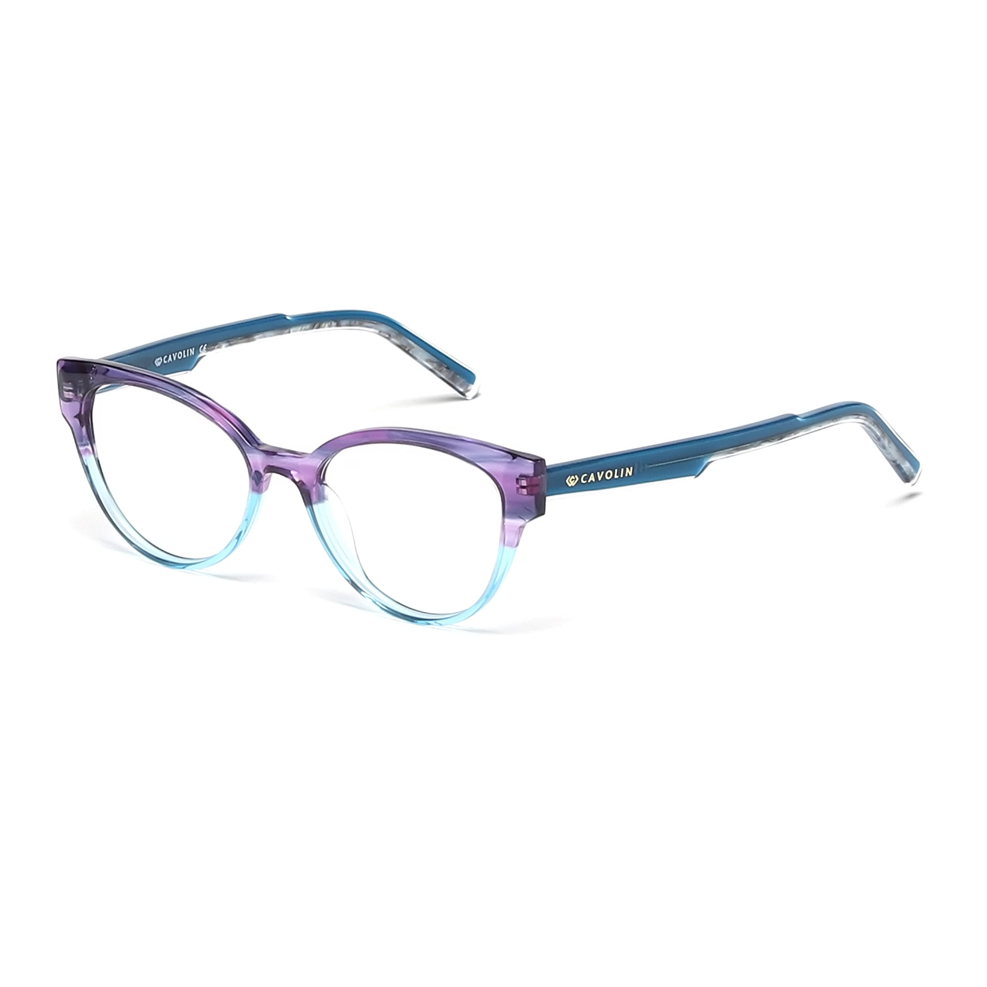 Cavolin Purple Blue Cat Eye Eyeglasses