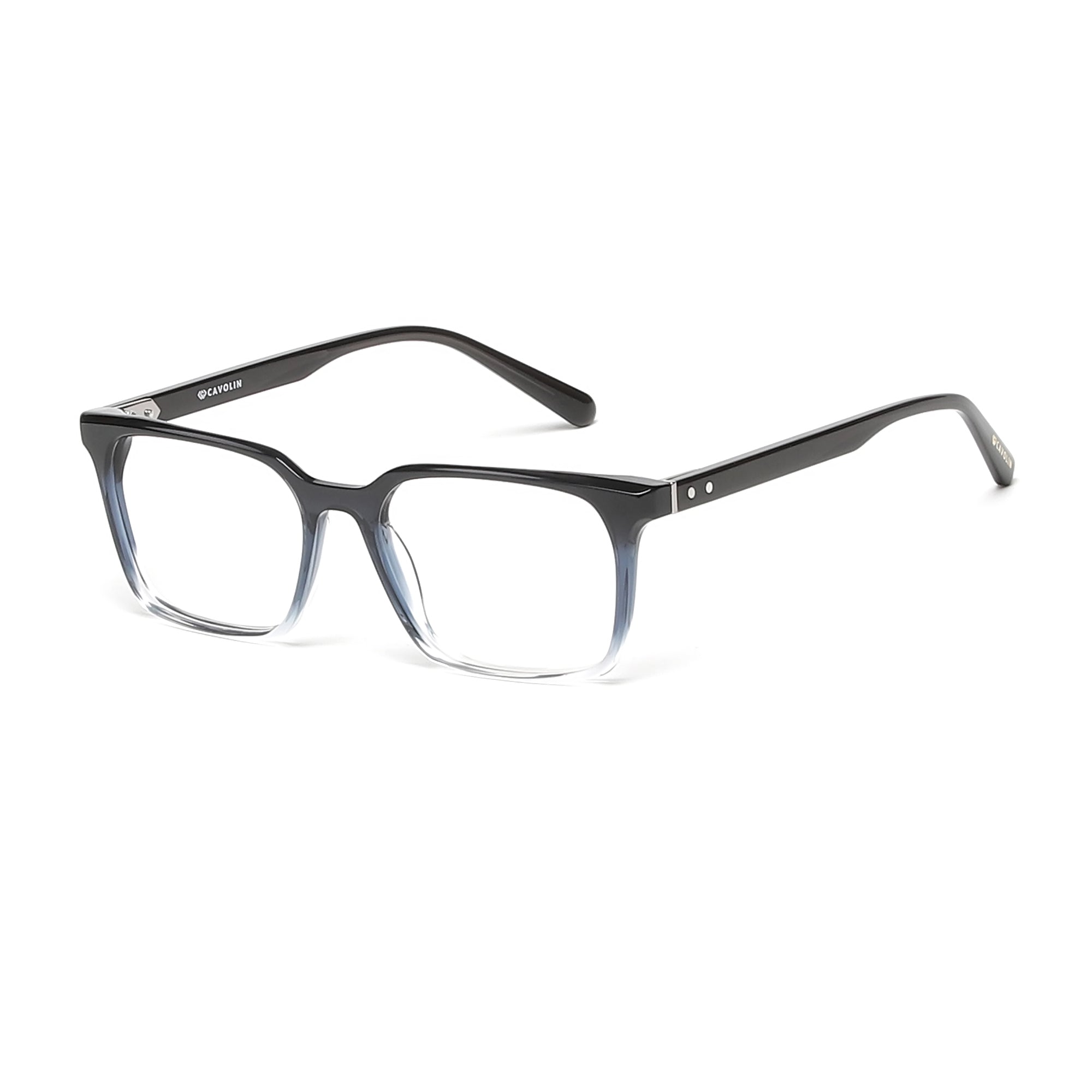 Cavolin Black Transparent Rectangle Eyeglasses