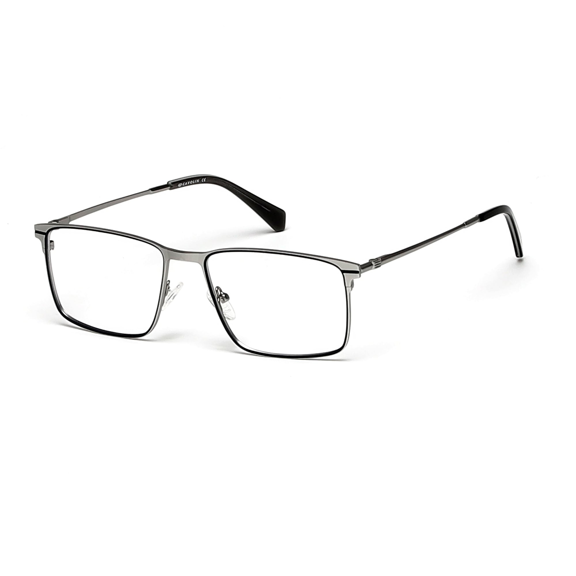 Cavolin Silver Rectangle Eyeglasses