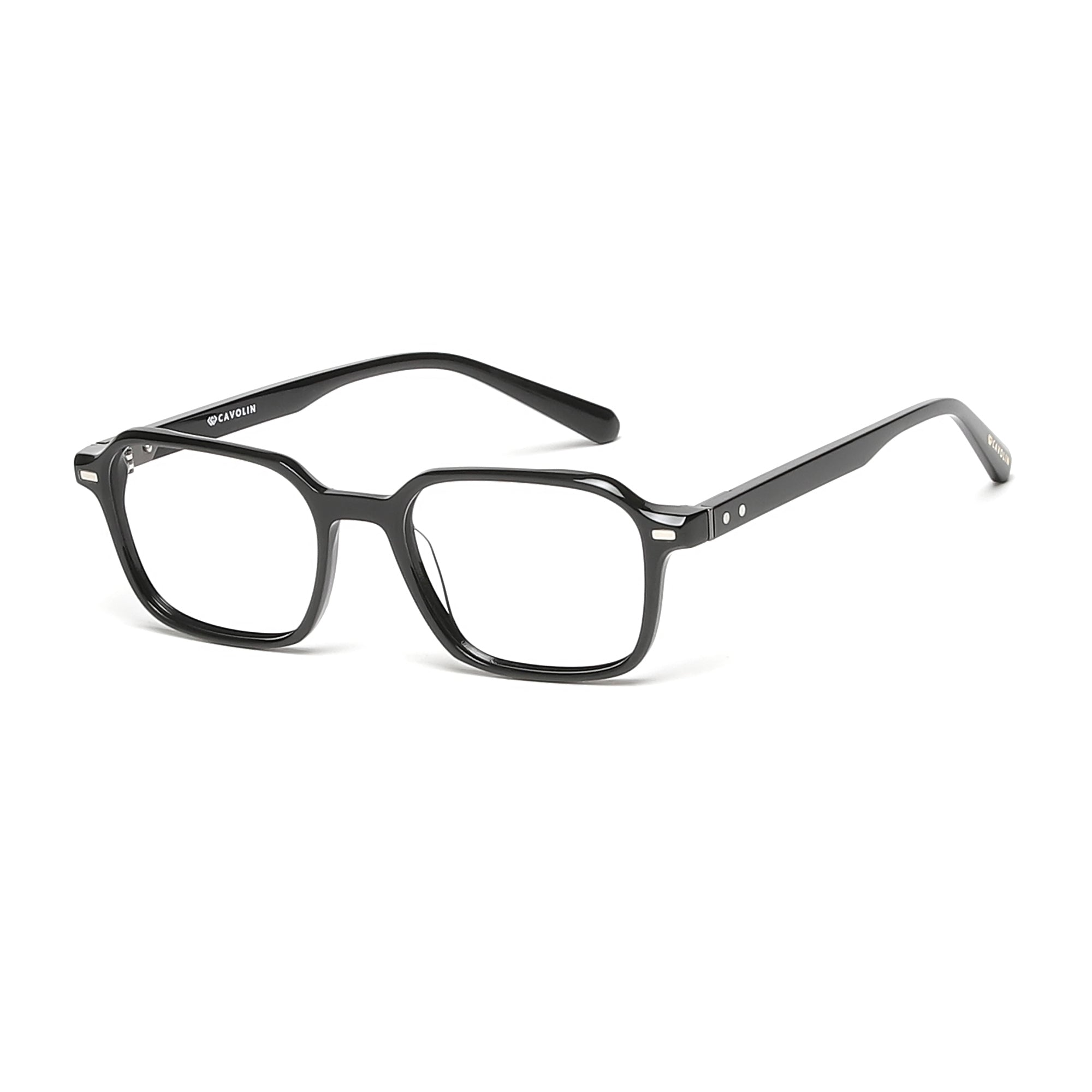 Cavolin Black Clip On Square Eyeglasses
