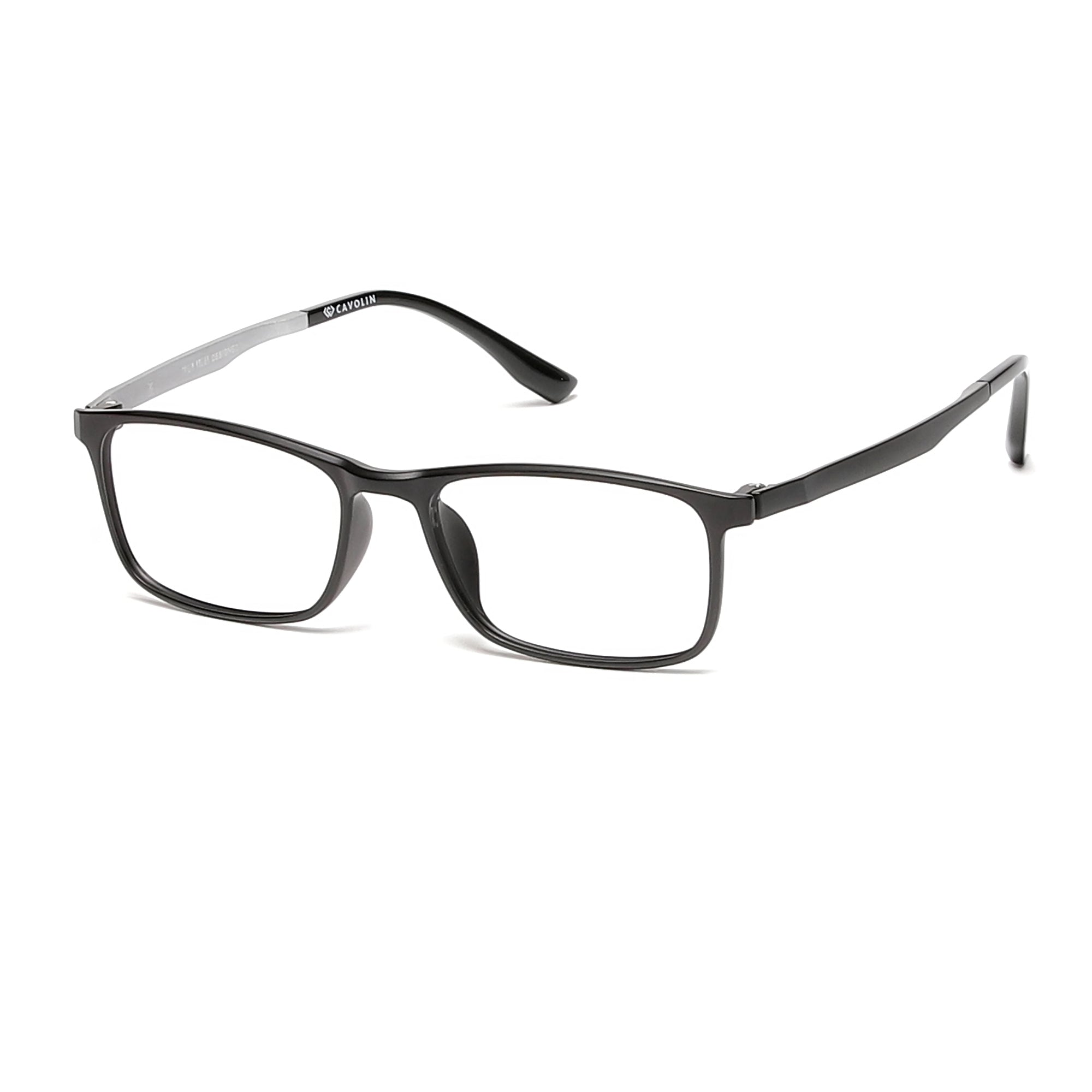 Cavolin Matt Black Rectangle Eyeglasses