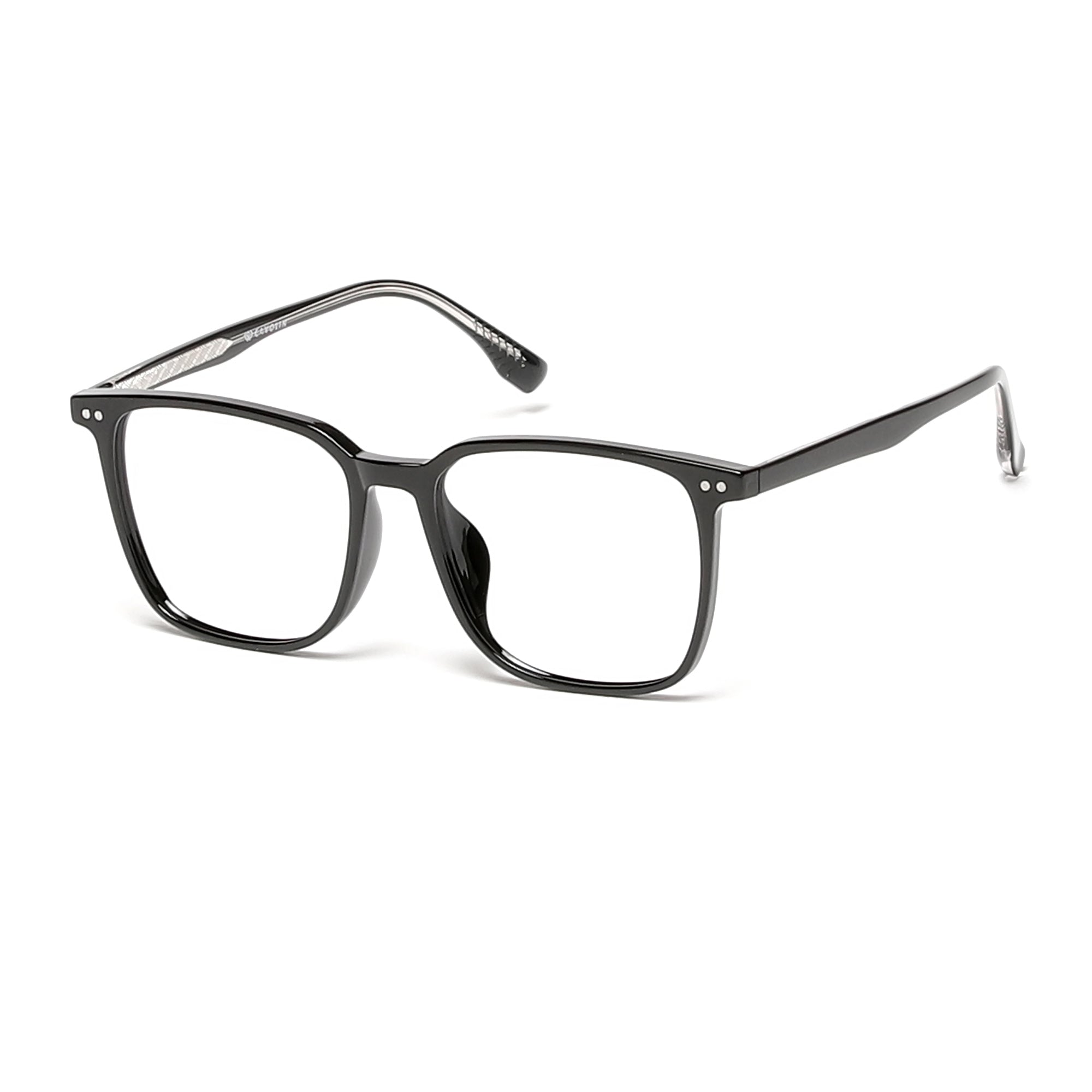 Cavolin Black Rectangle Eyeglasses