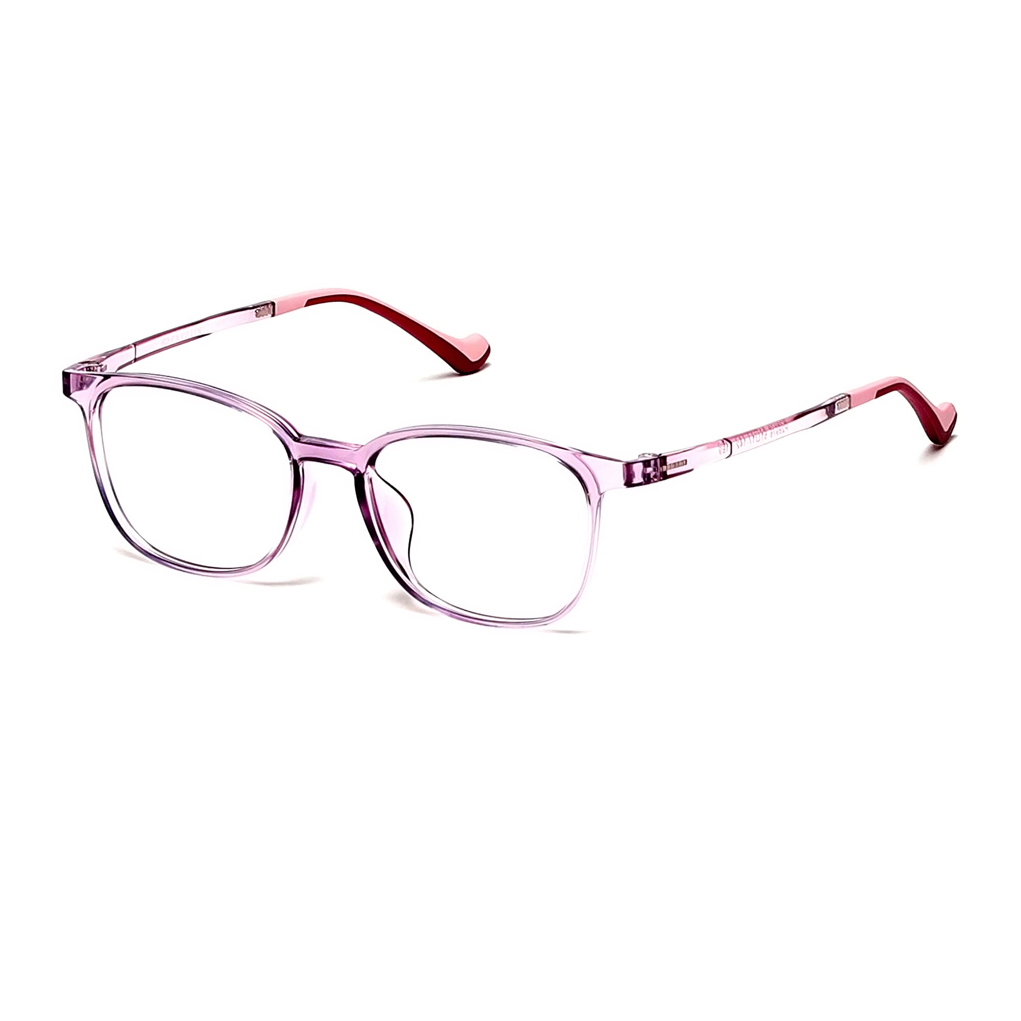 Cavolin Pink Transparent Rectangle Eyeglasses