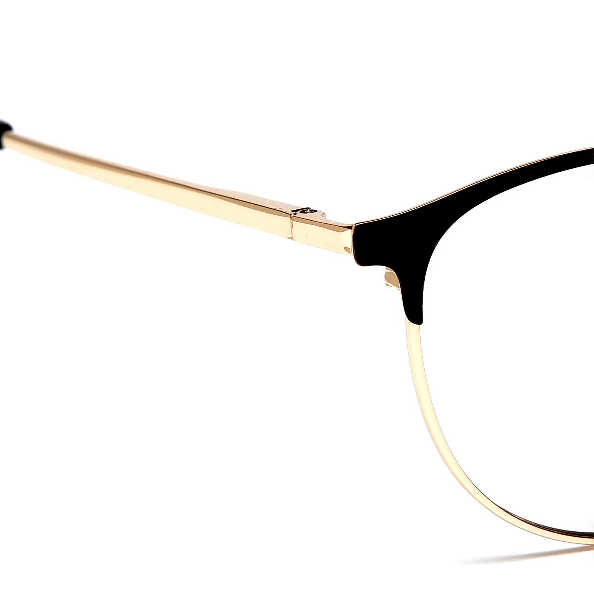 Cavolin Black Gold Round Eyeglasses