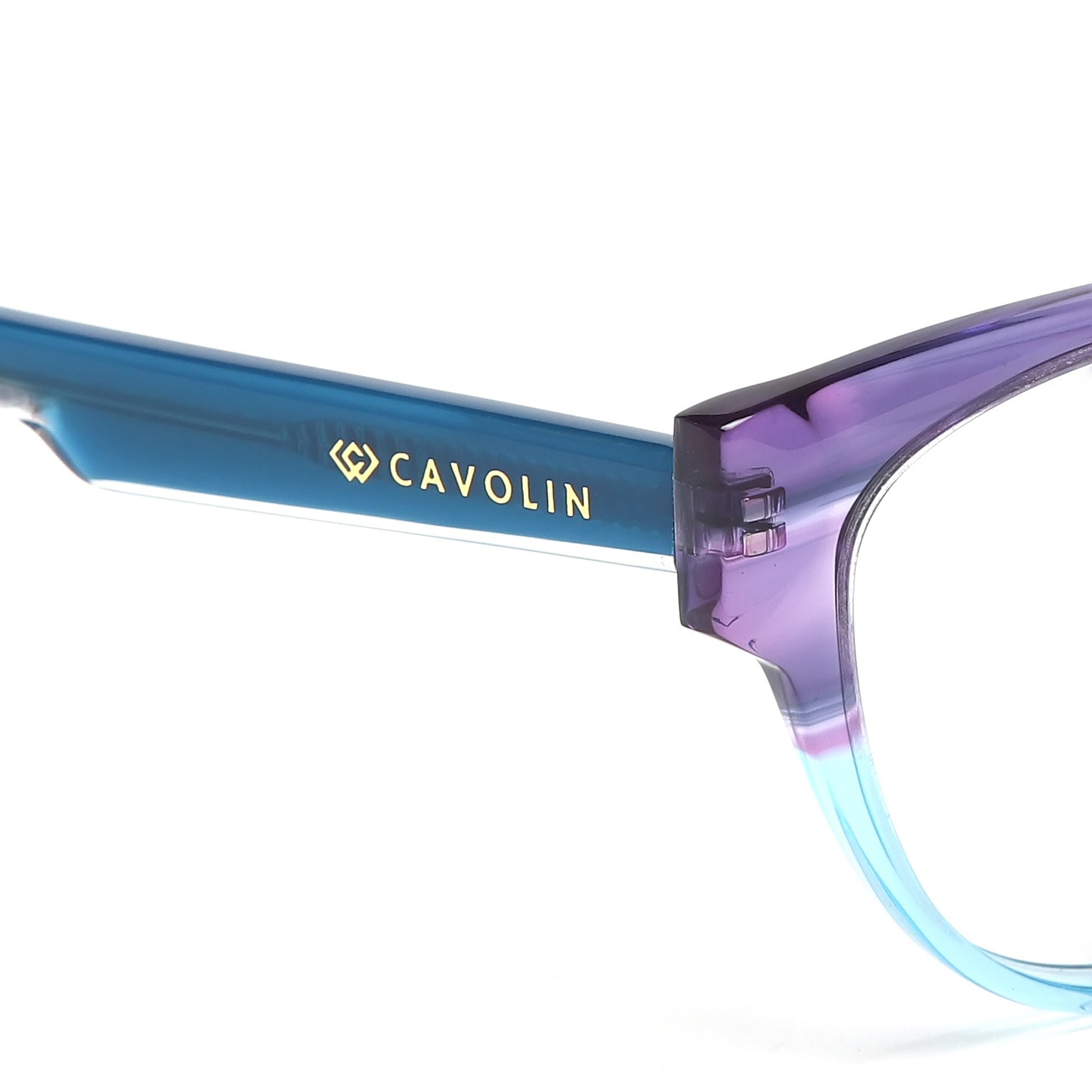 Cavolin Purple Blue Cat Eye Eyeglasses