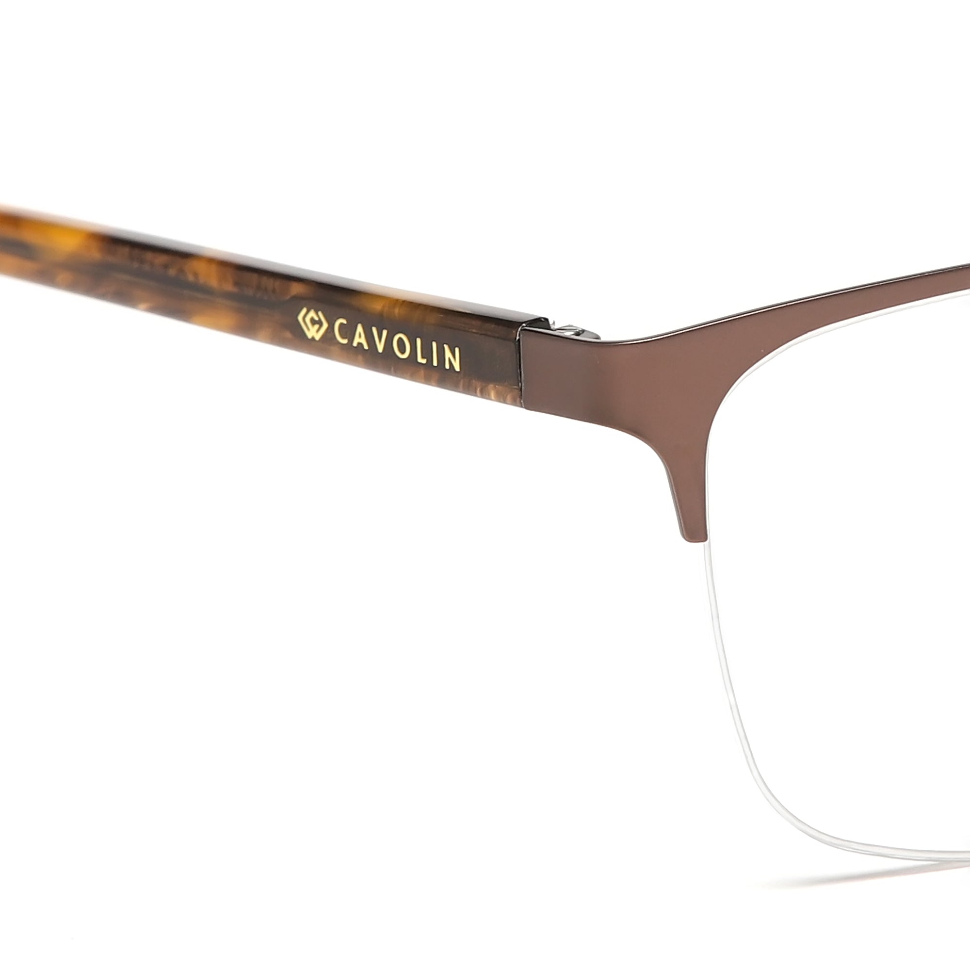 Cavolin Brown Rectangle Eyeglasses