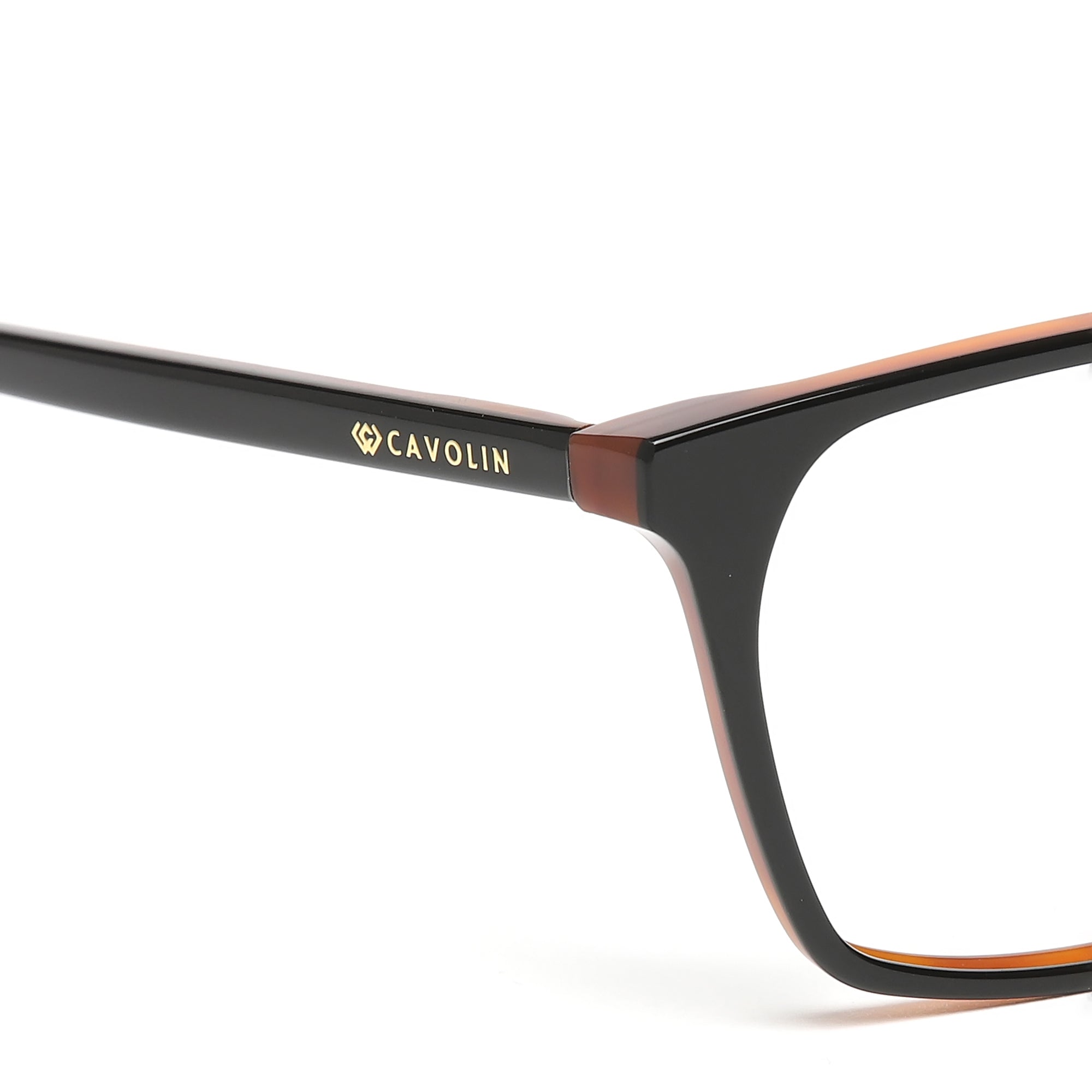 Cavolin Black Brown Square Eyeglasses