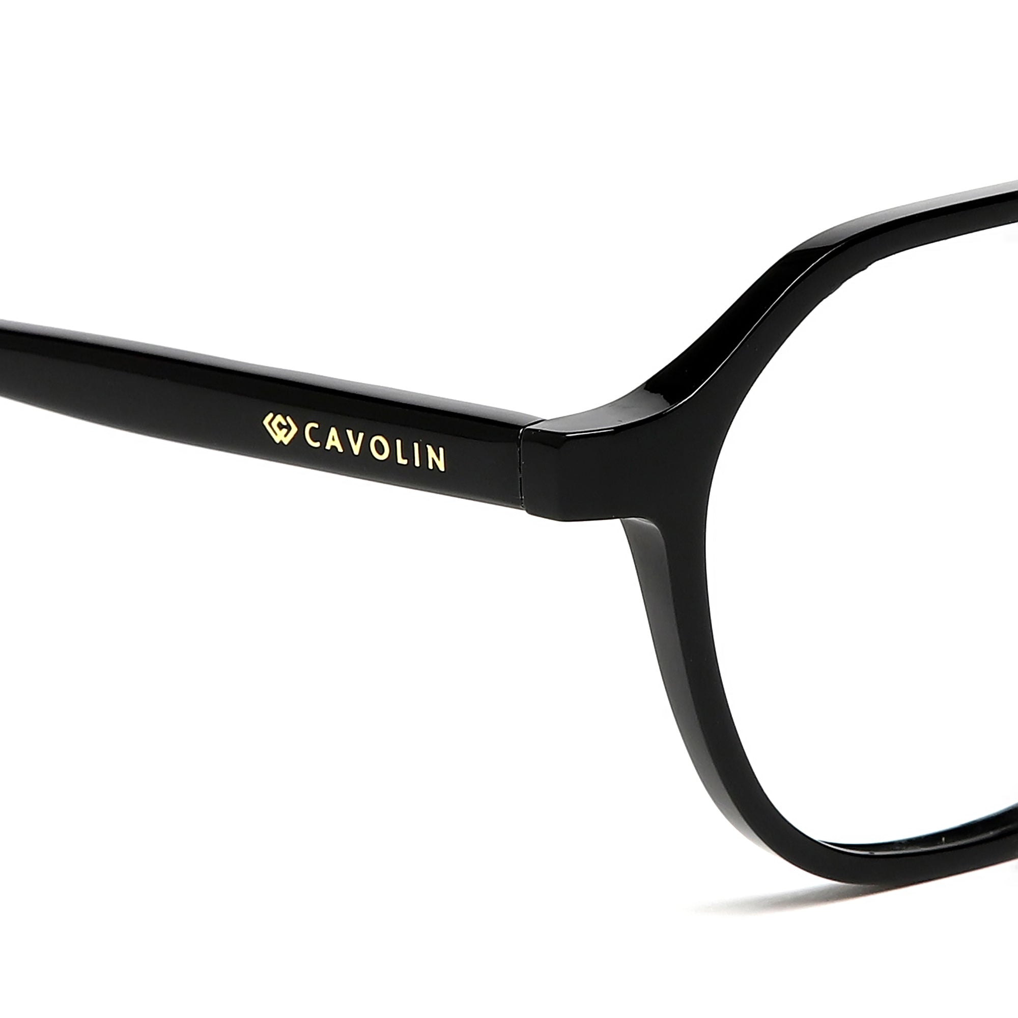 Cavolin Black Hexagonal Eyeglasses