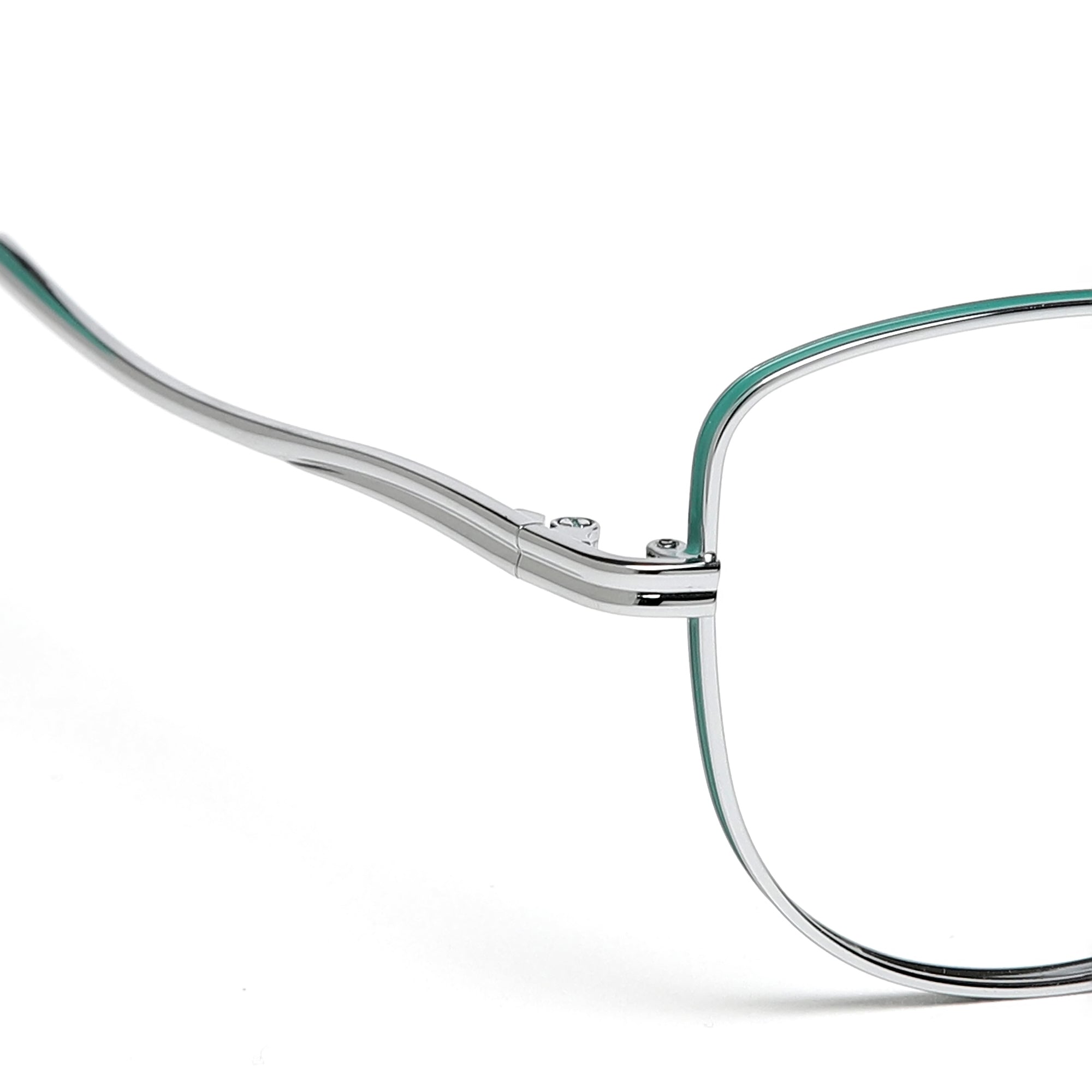 Cavolin Silver Green Cat Eye Eyeglasses