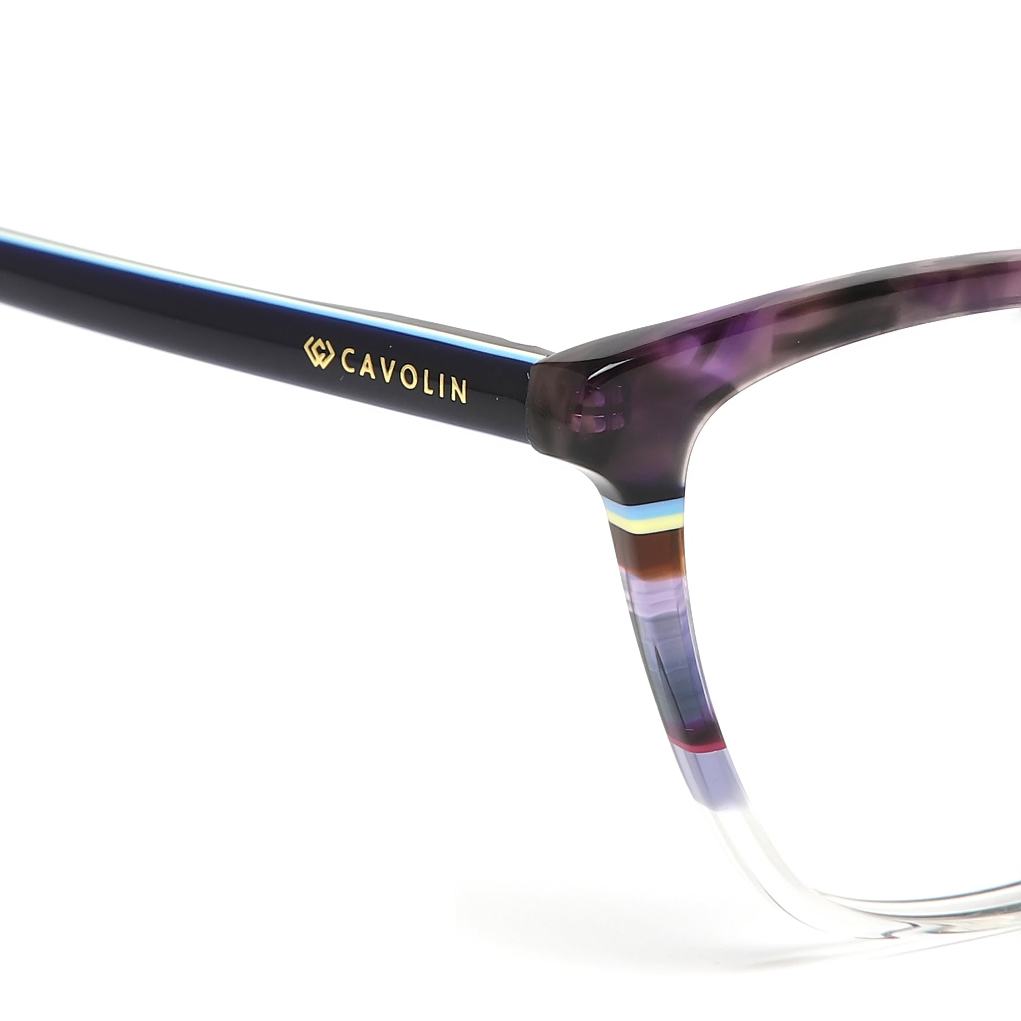 Cavolin Purple Transparent Cat Eye Eyeglasses