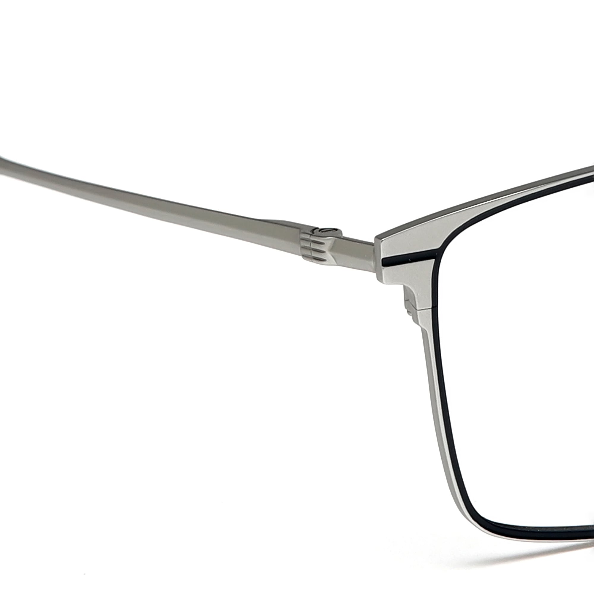 Cavolin Silver Rectangle Eyeglasses