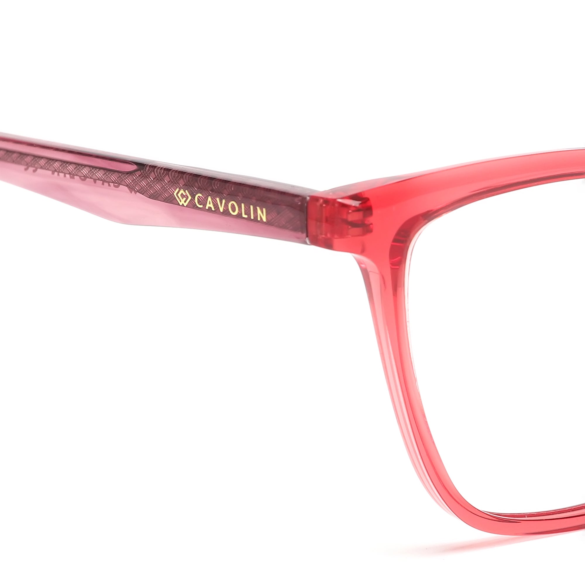 Cavolin Red Transparent Cat Eye Eyeglasses