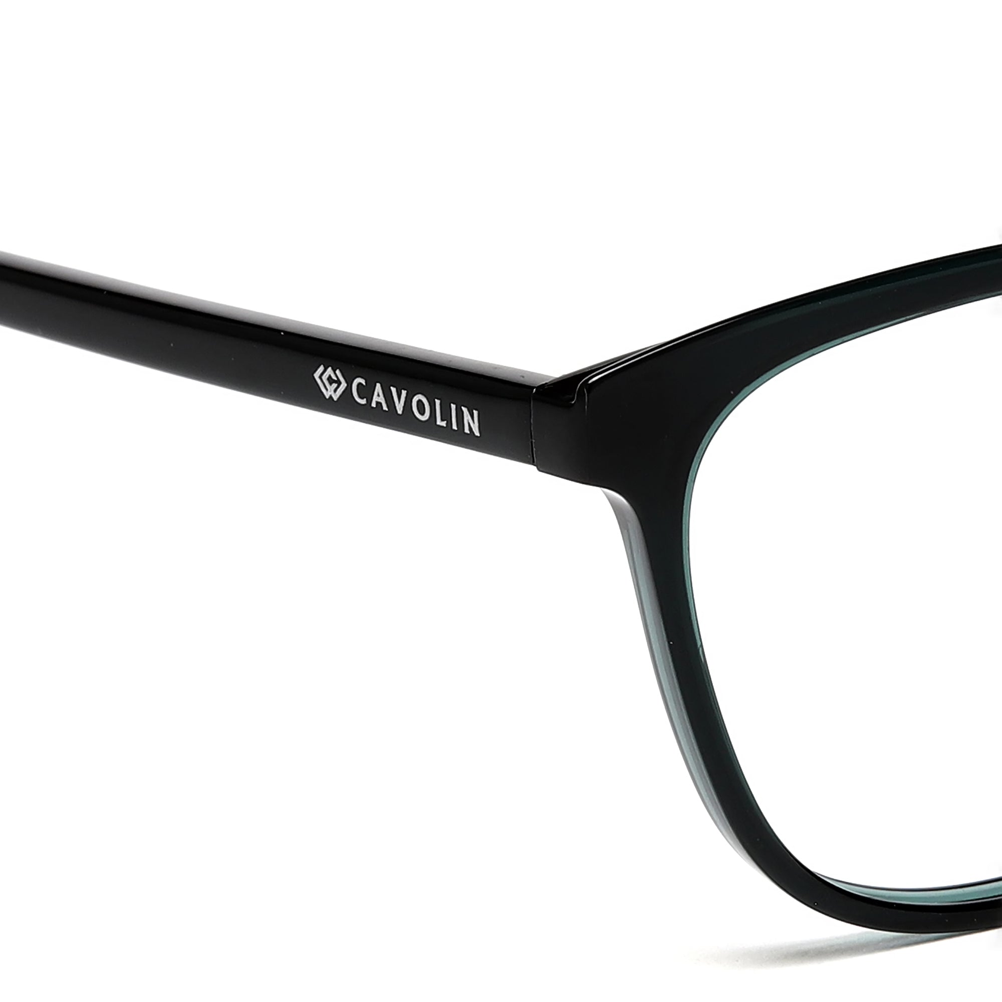 Cavolin Black Green Cat Eye Eyeglasses