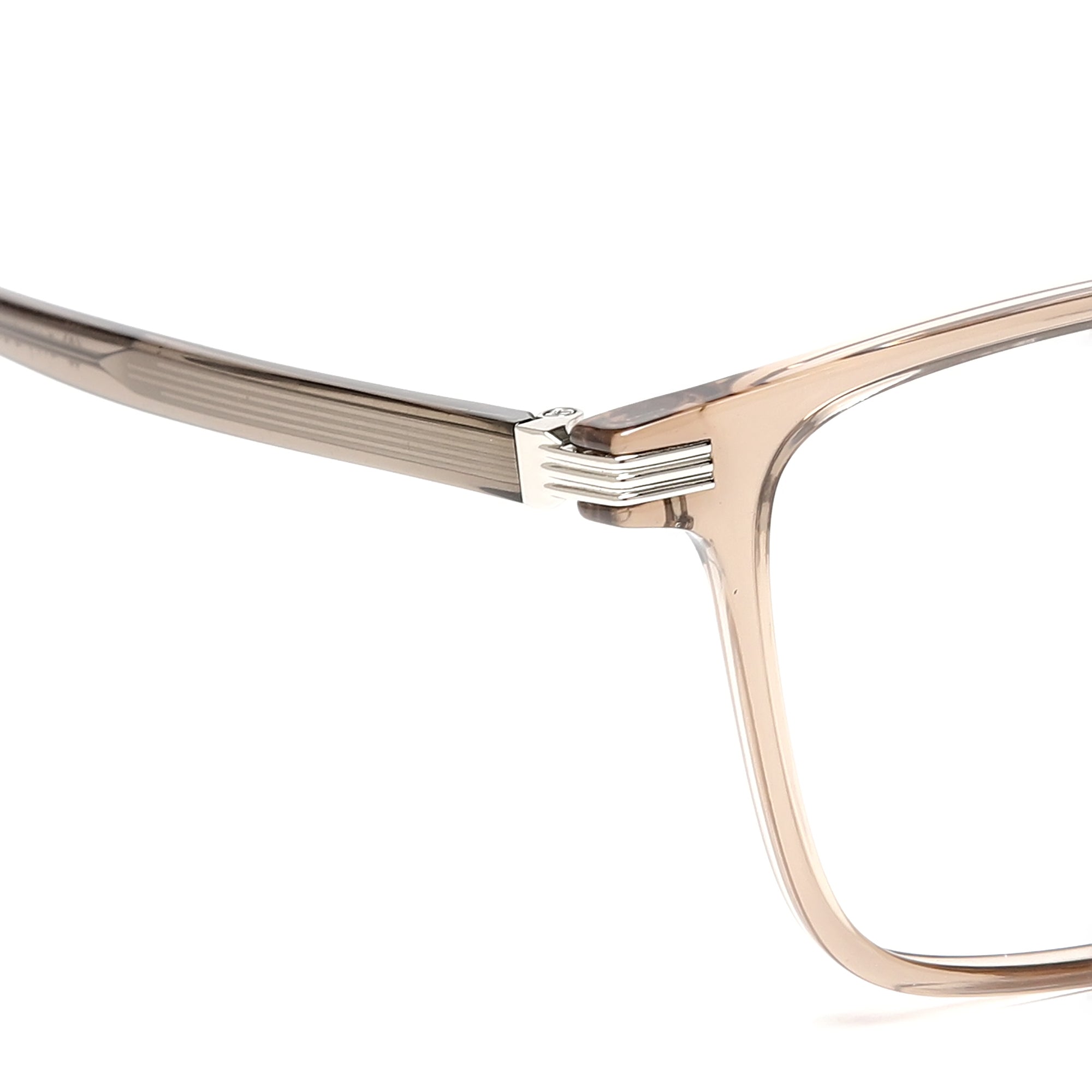 Cavolin Brown Transparent Rectangle Eyeglasses