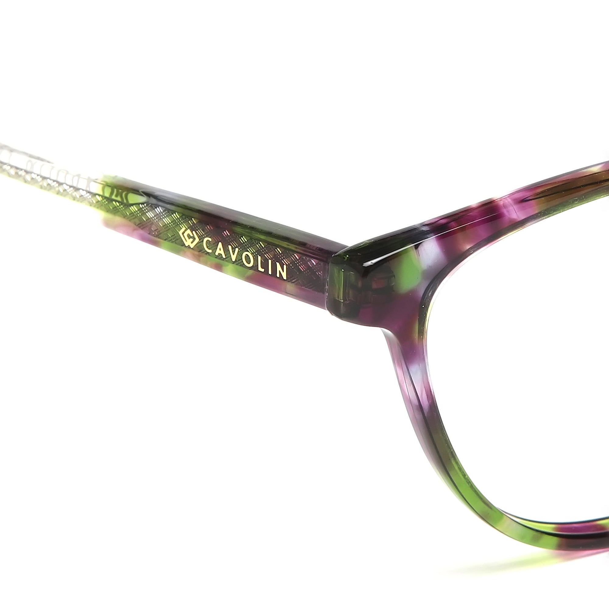 Cavolin Purple Green Cat Eye Eyeglasses