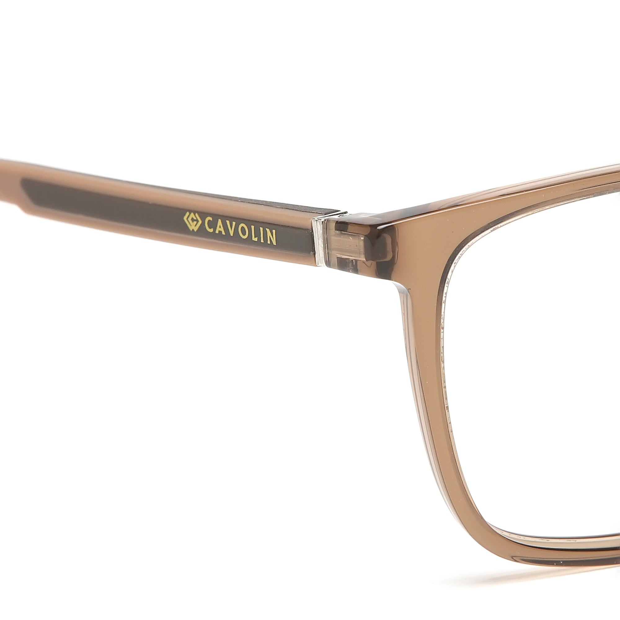 Cavolin Brown Transparent Square Eyeglasses