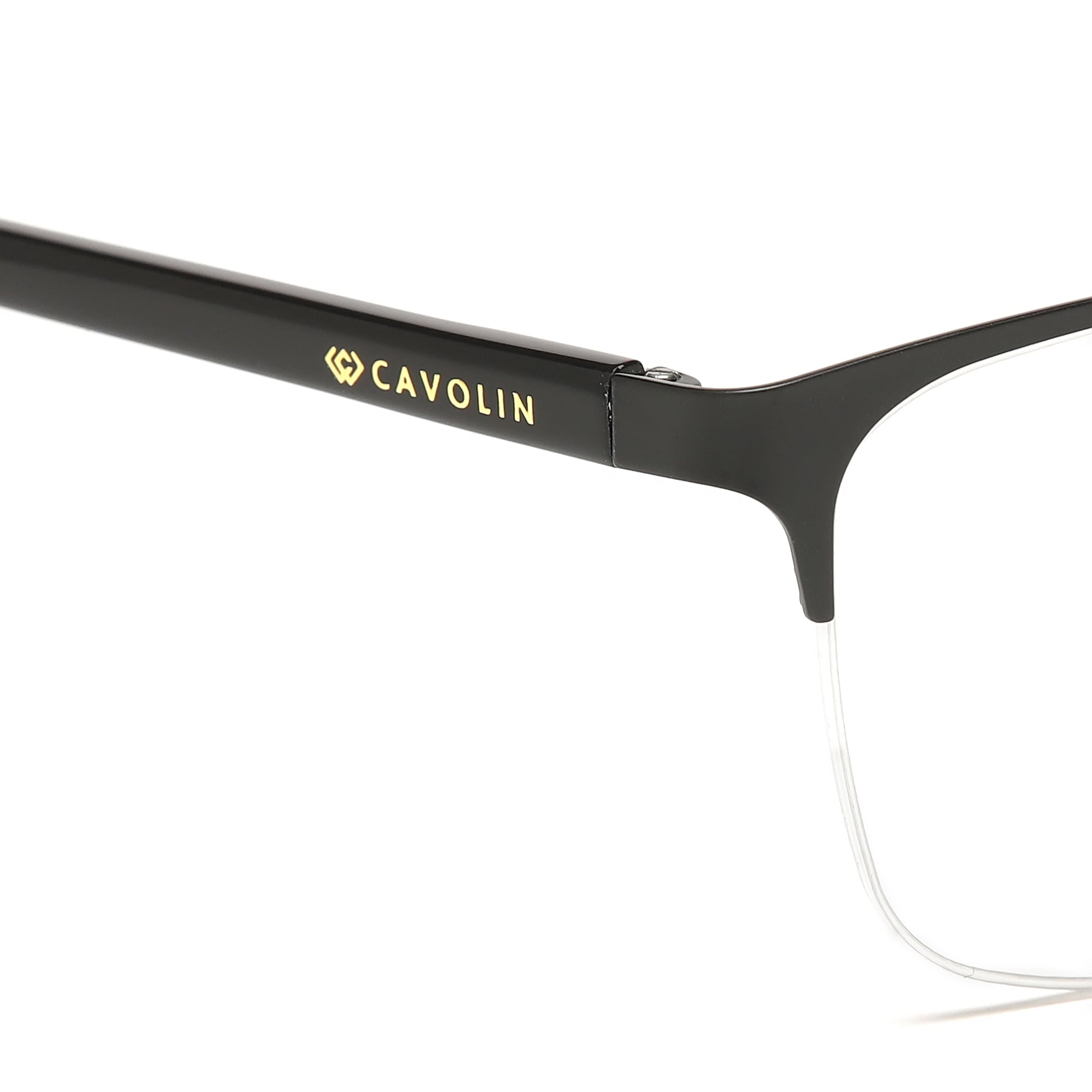 Cavolin Black Rectangle Eyeglasses