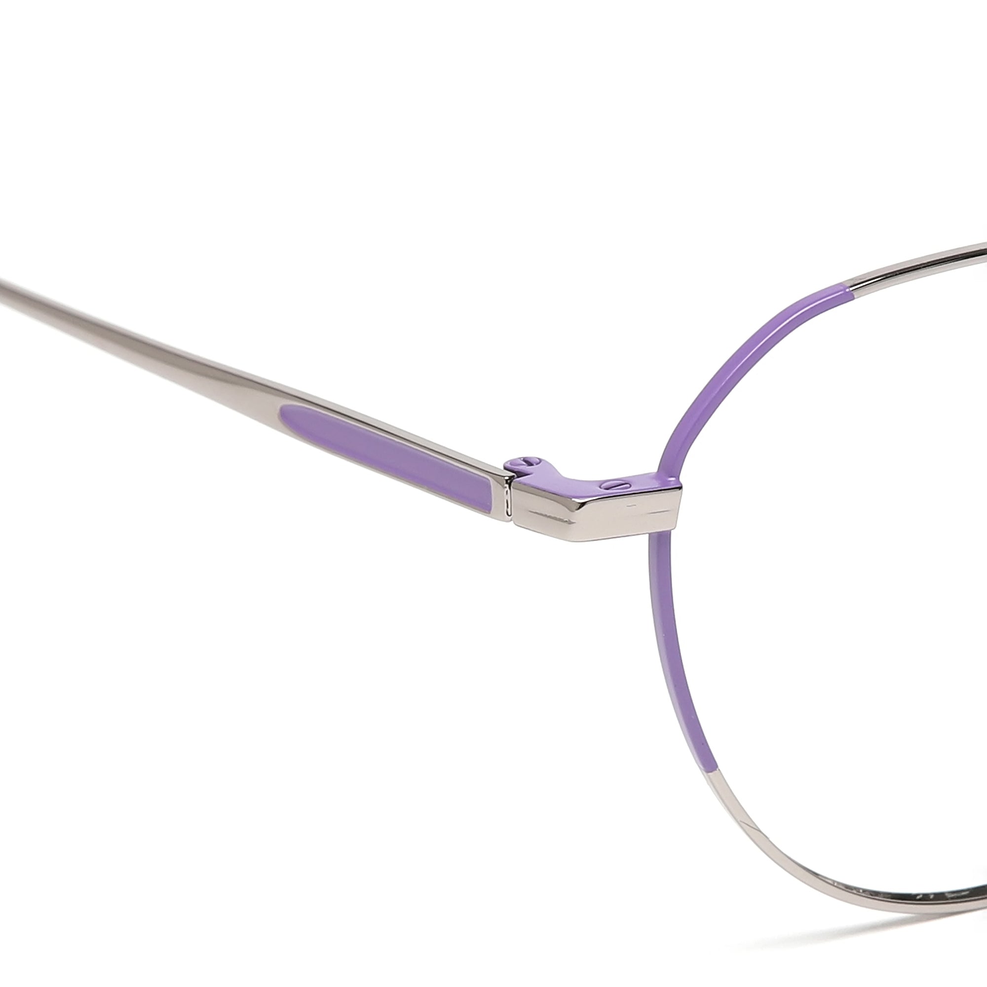 Cavolin Purple Gun Metal Geometric Eyeglasses