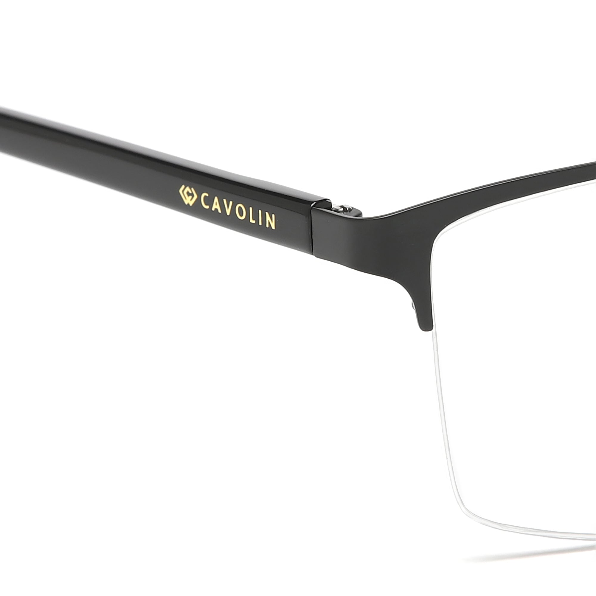 Cavolin Black Rectangle Eyeglasses
