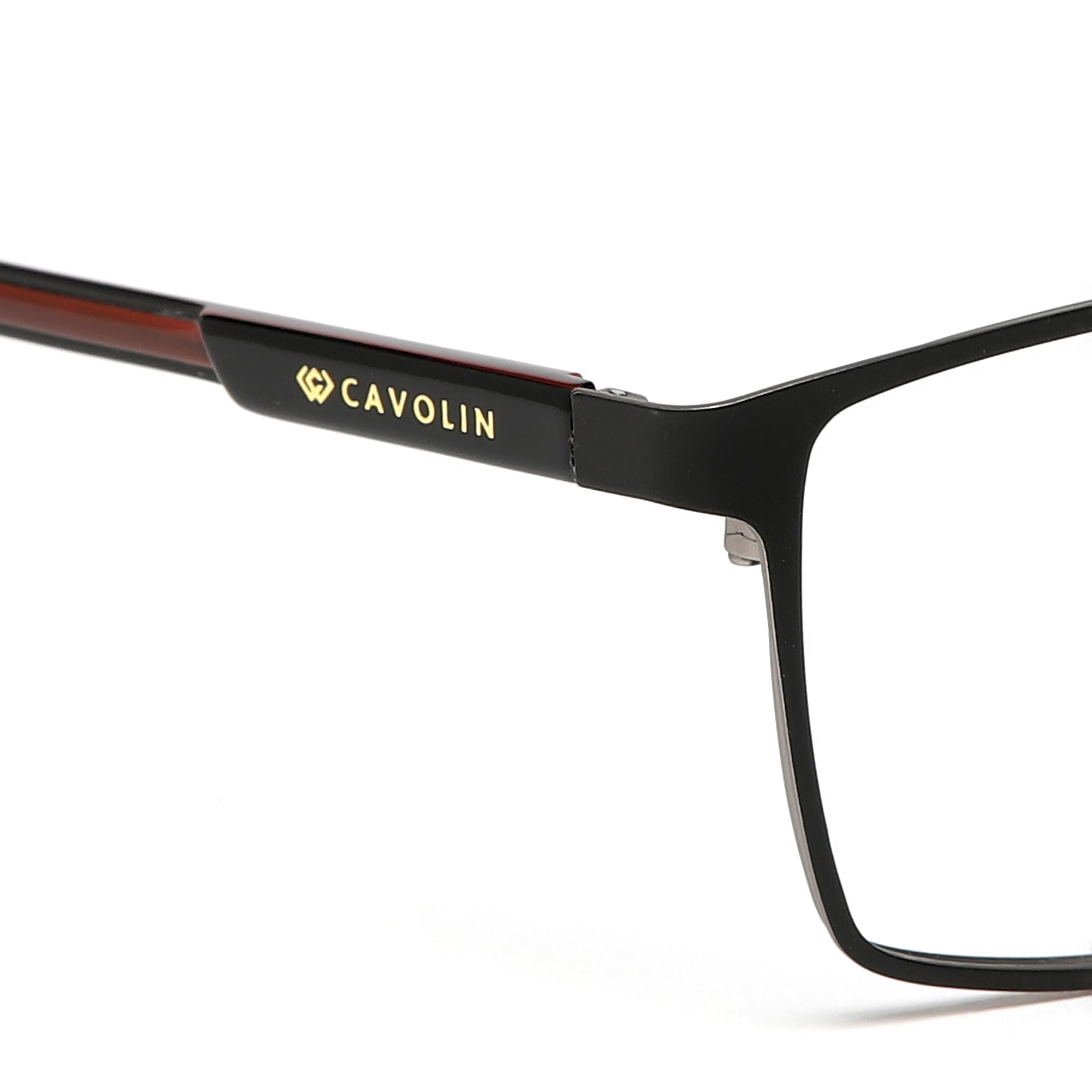 Cavolin Black Rectangle Eyeglasses