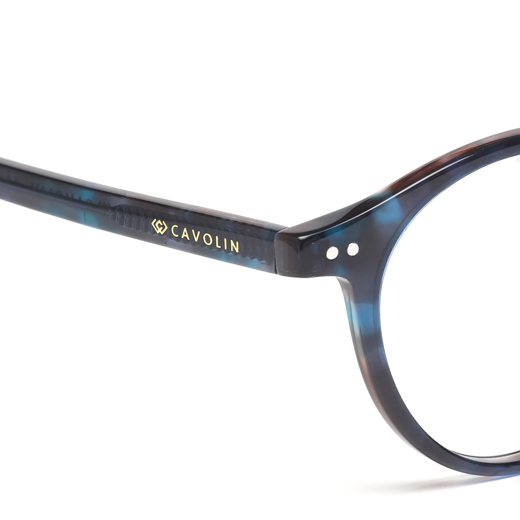 Cavolin Blue Round Eyeglasses