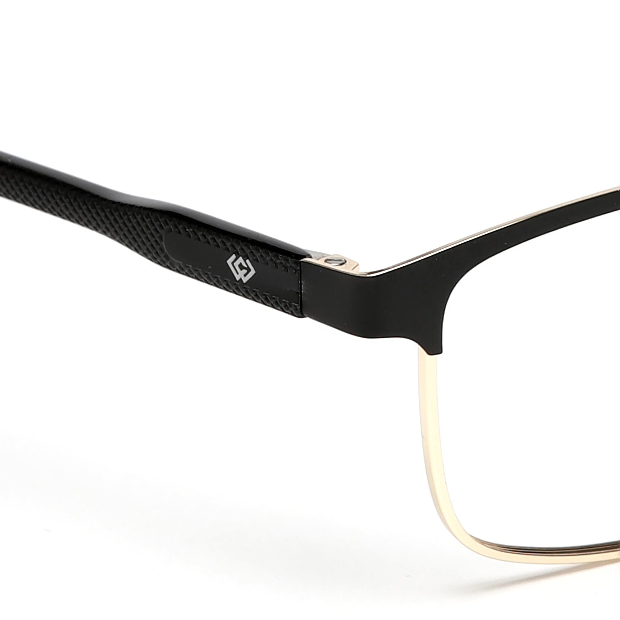 Cavolin Black Gold Rectangle Eyeglasses