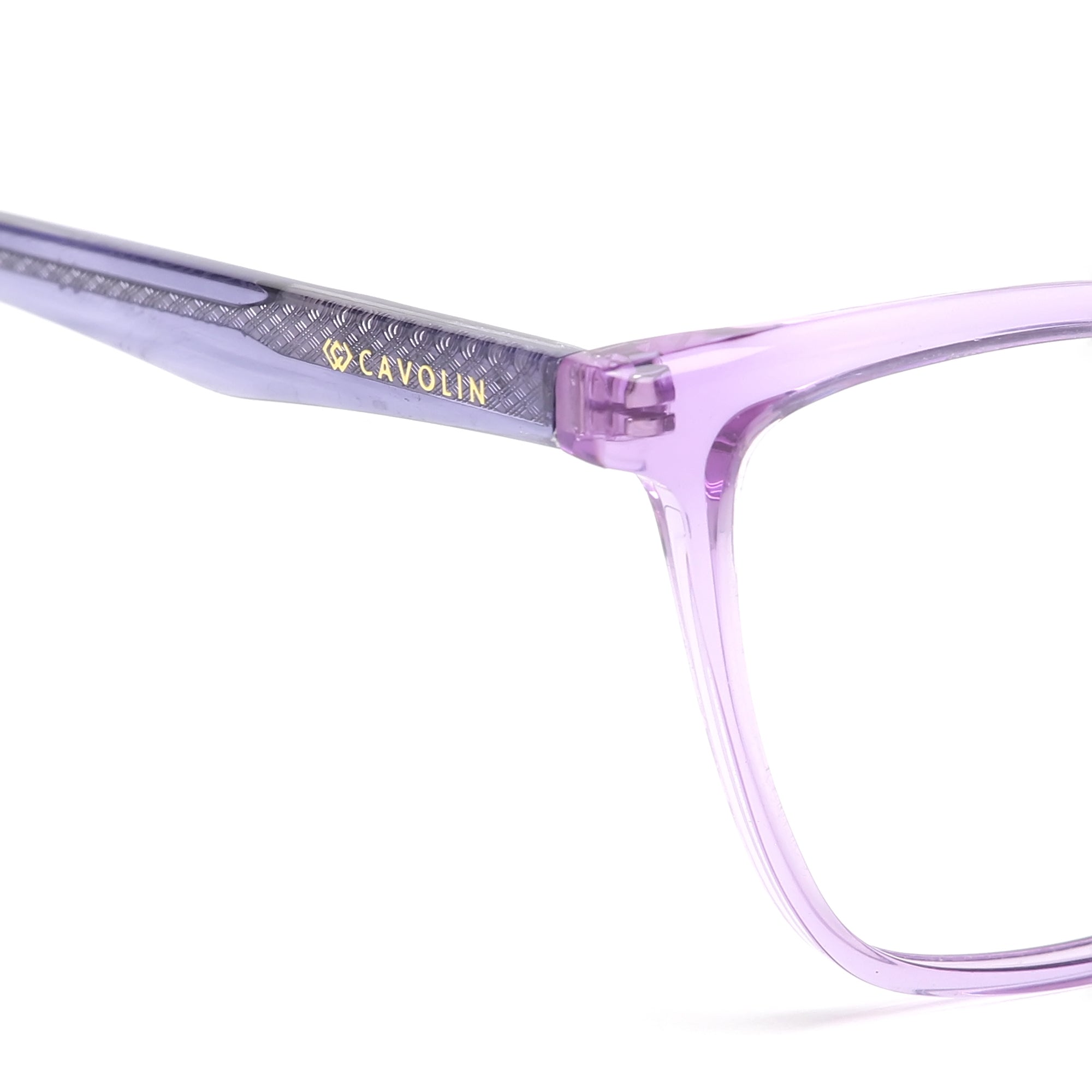 Cavolin Pink Transparent Cat Eye Eyeglasses