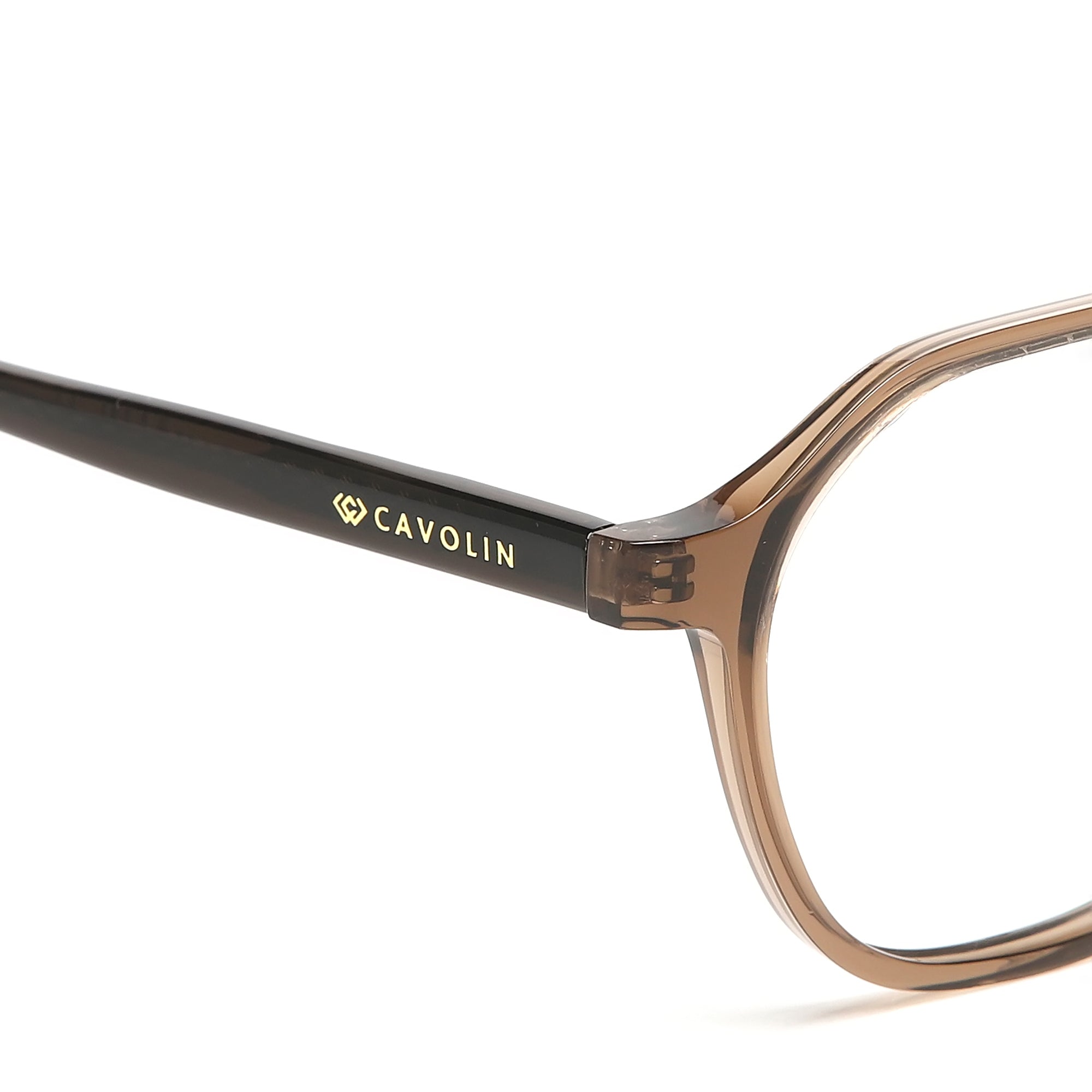 Cavolin Brown Hexagonal Eyeglasses