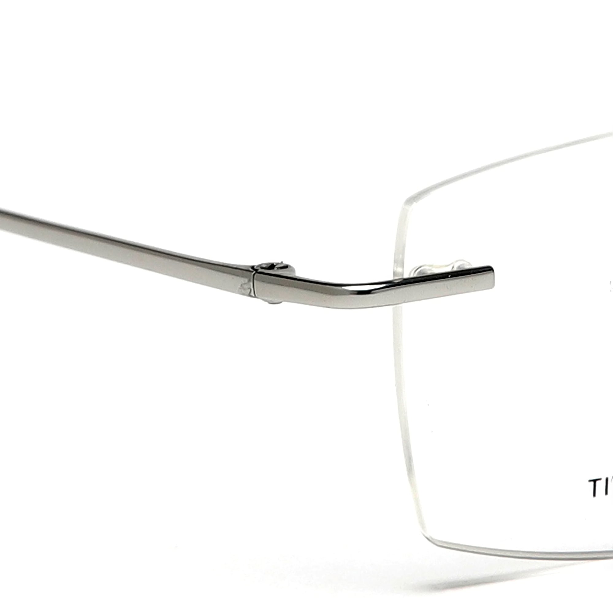 Cavolin Silver Rectangle Eyeglasses