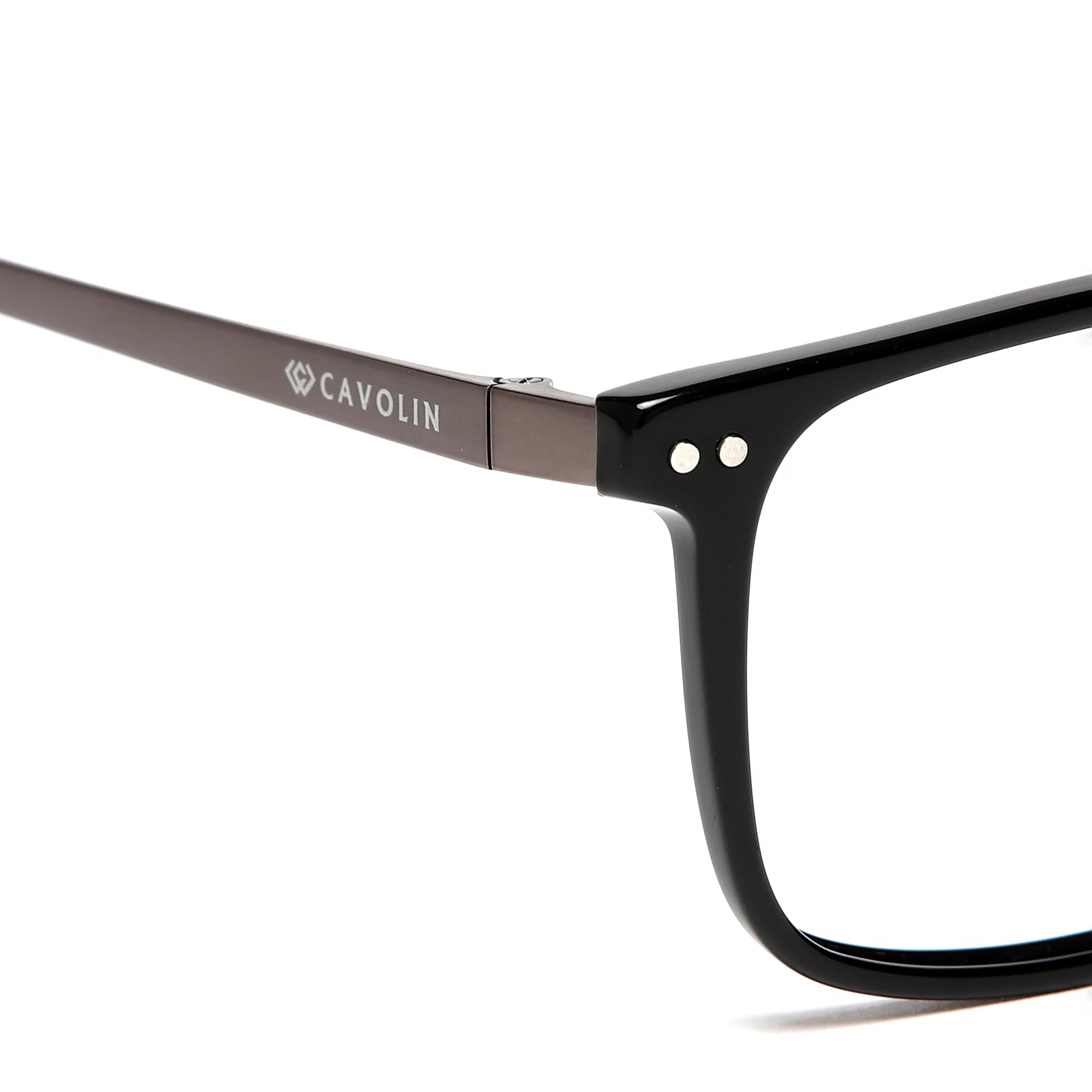 Cavolin Black Rectangle Eyeglasses