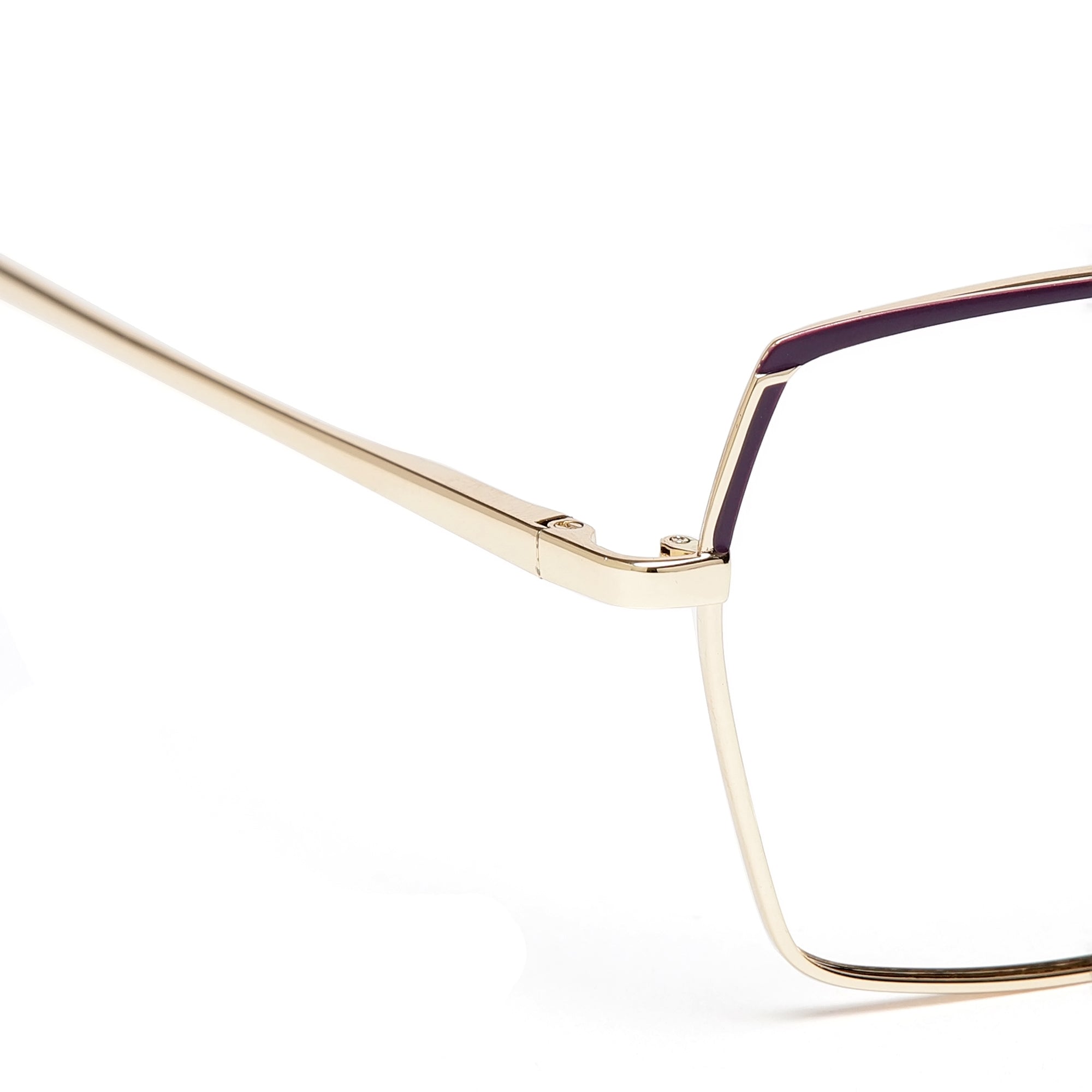 Cavolin Gold Purple Geometric Eyeglasses