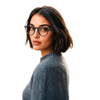 Cavolin Blue Round Eyeglasses
