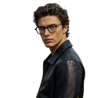 Cavolin Black Clip On Geometric Eyeglasses