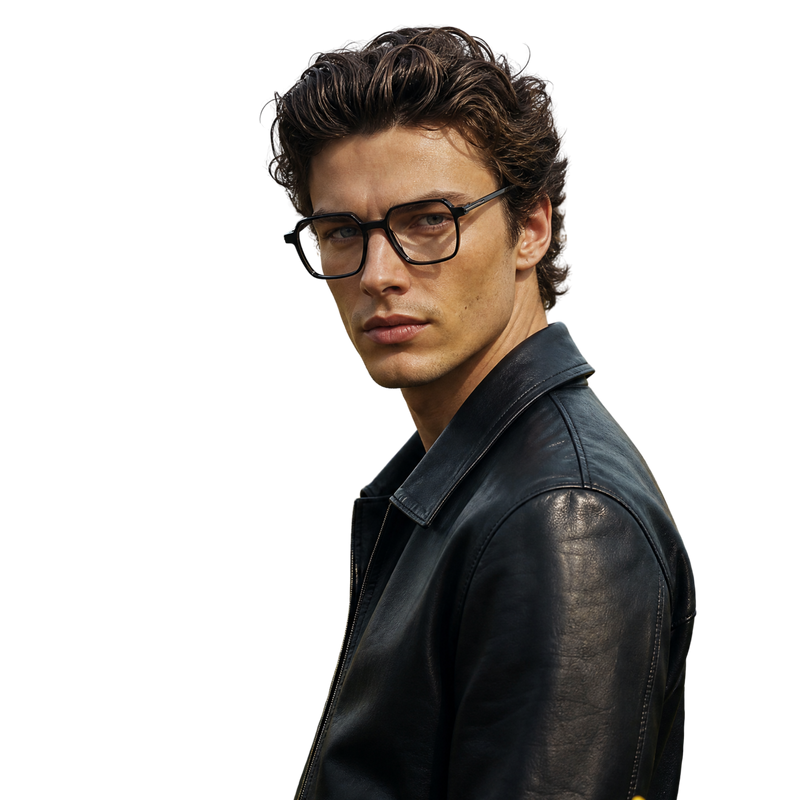 Cavolin Black Clip On Geometric Eyeglasses