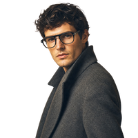 Cavolin Black Transparent Square Eyeglasses