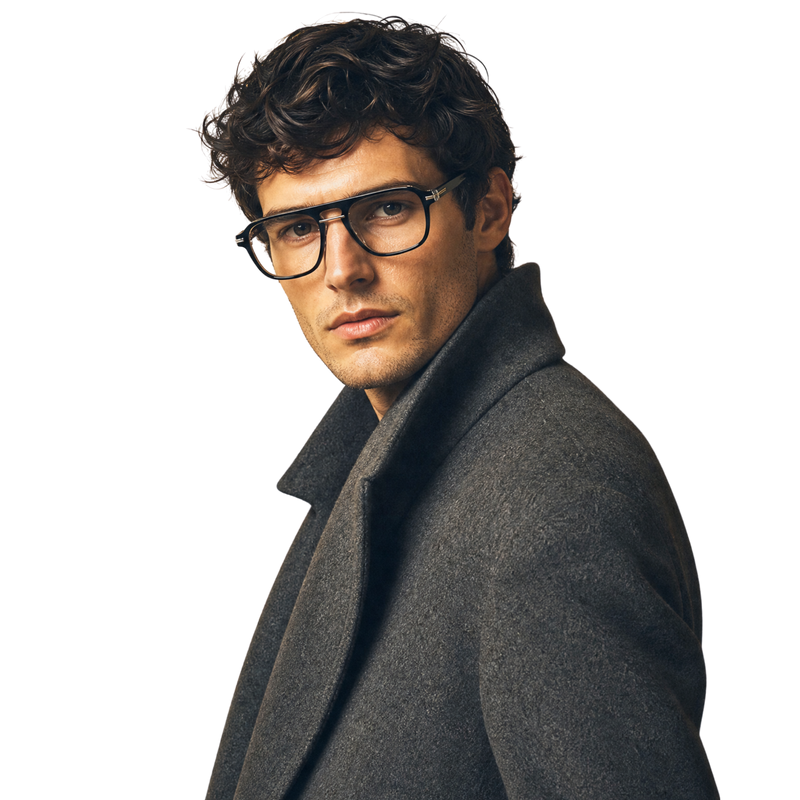 Cavolin Black Transparent Square Eyeglasses