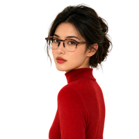 Cavolin Purple Transparent Square Eyeglasses