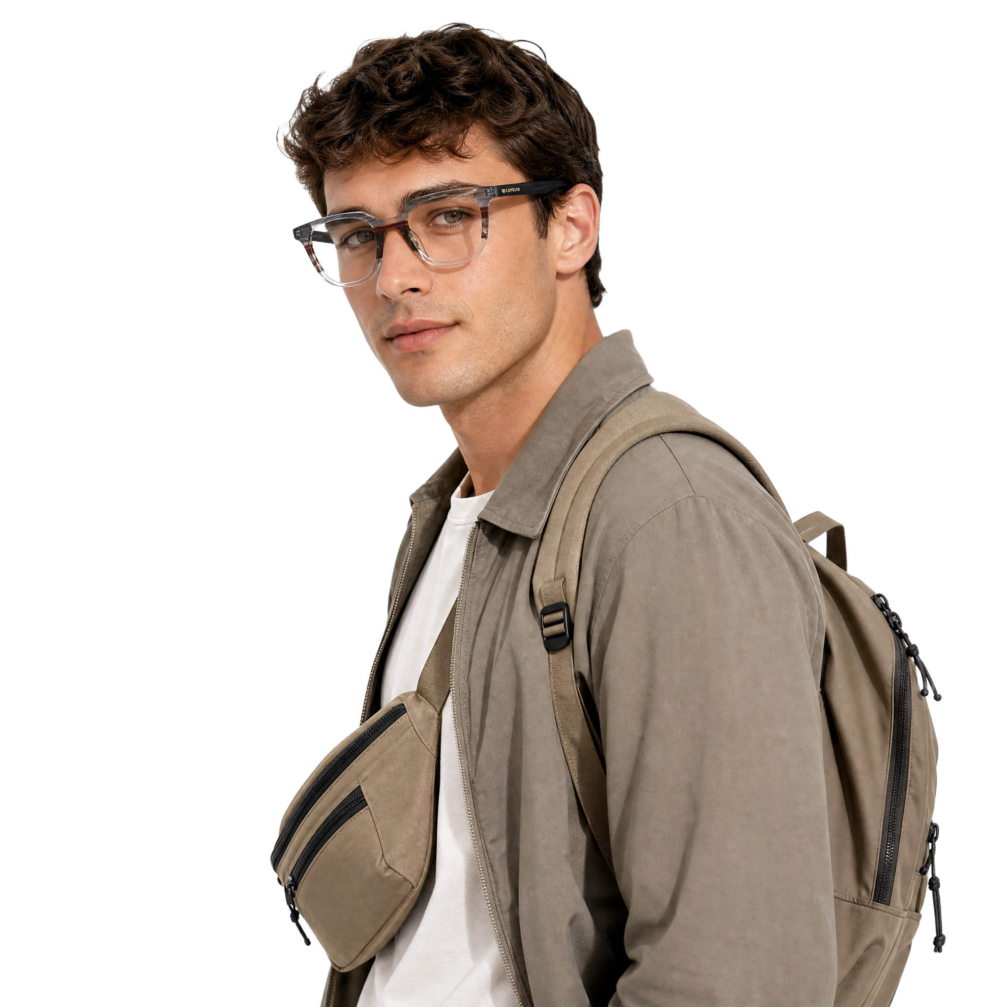 Cavolin Grey Transparent Square Eyeglasses