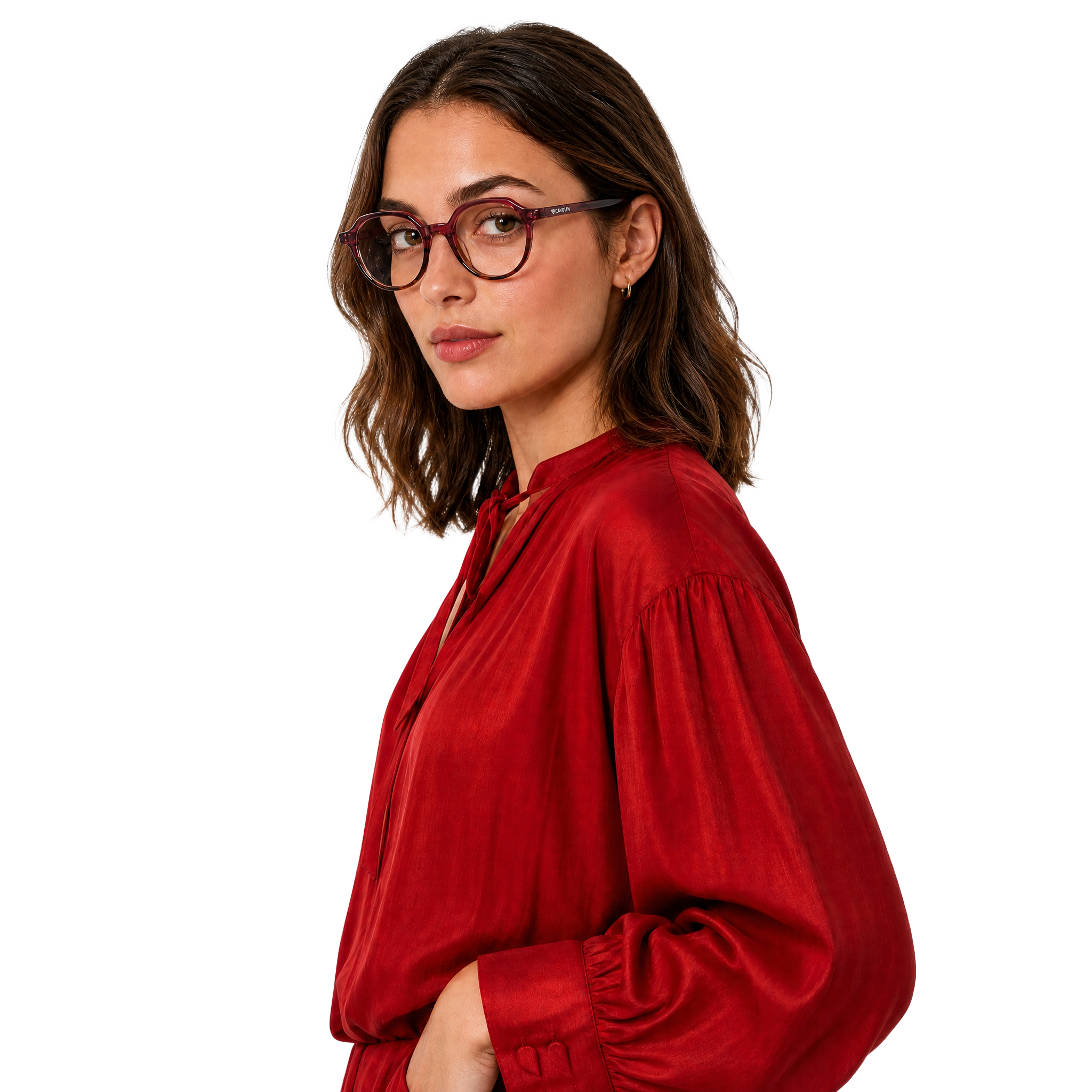 Cavolin Pink Geometric Eyeglasses